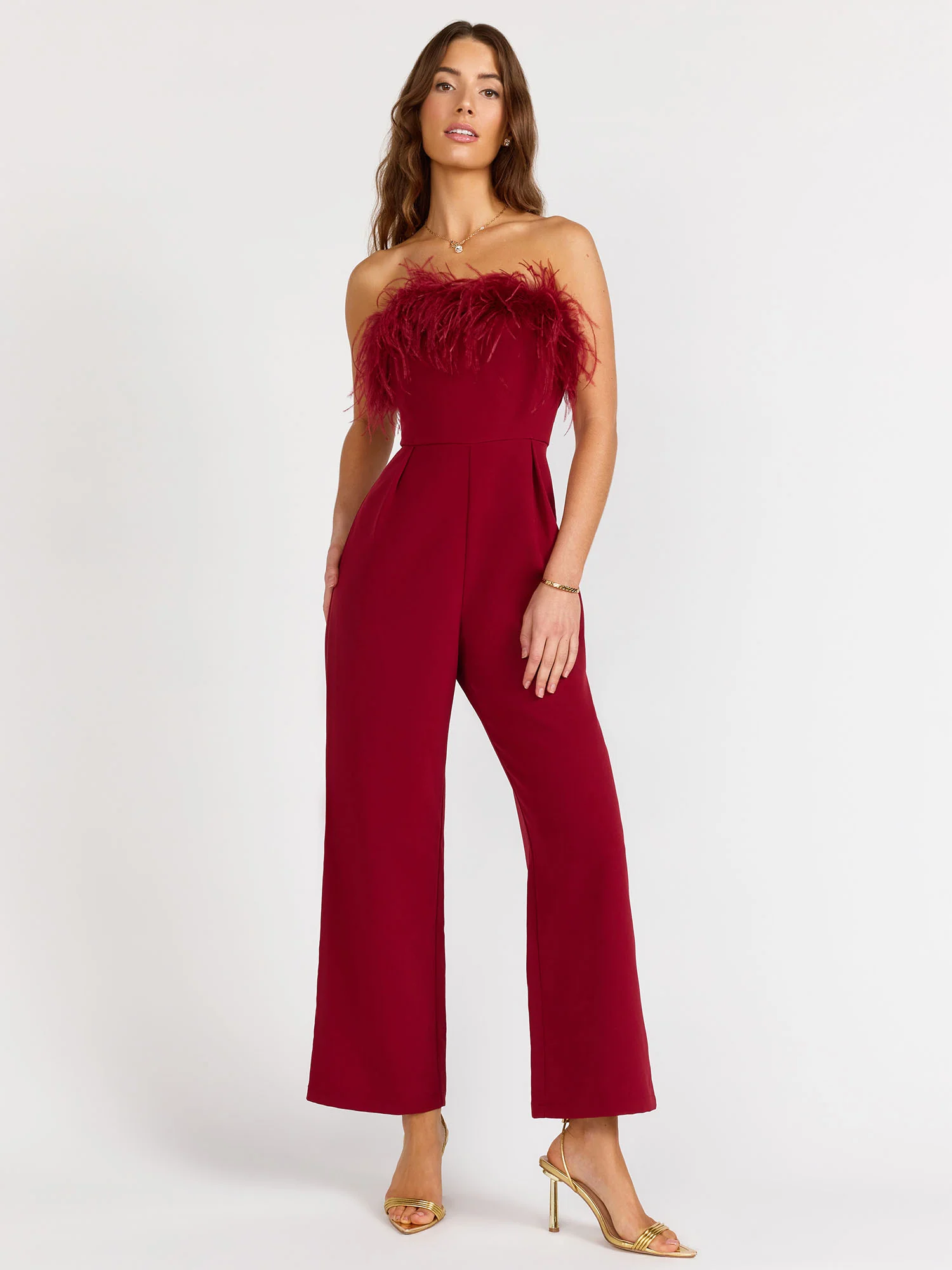 Lena Strapless Feather Trim Jumpsuit - Brands We Love - Image 5