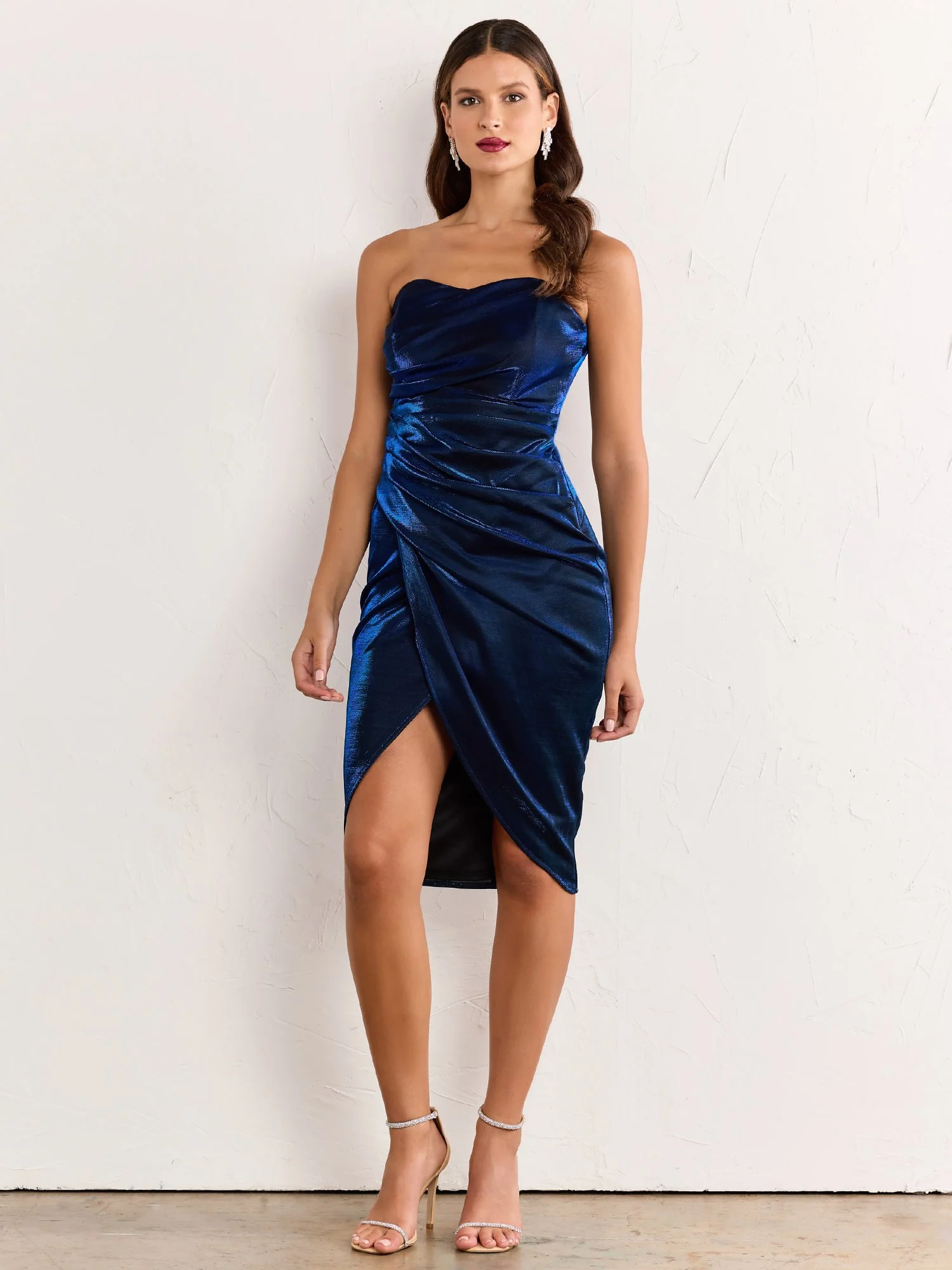 Strapless Metallic Tulip Midi Dress - Do+Be - Image 7