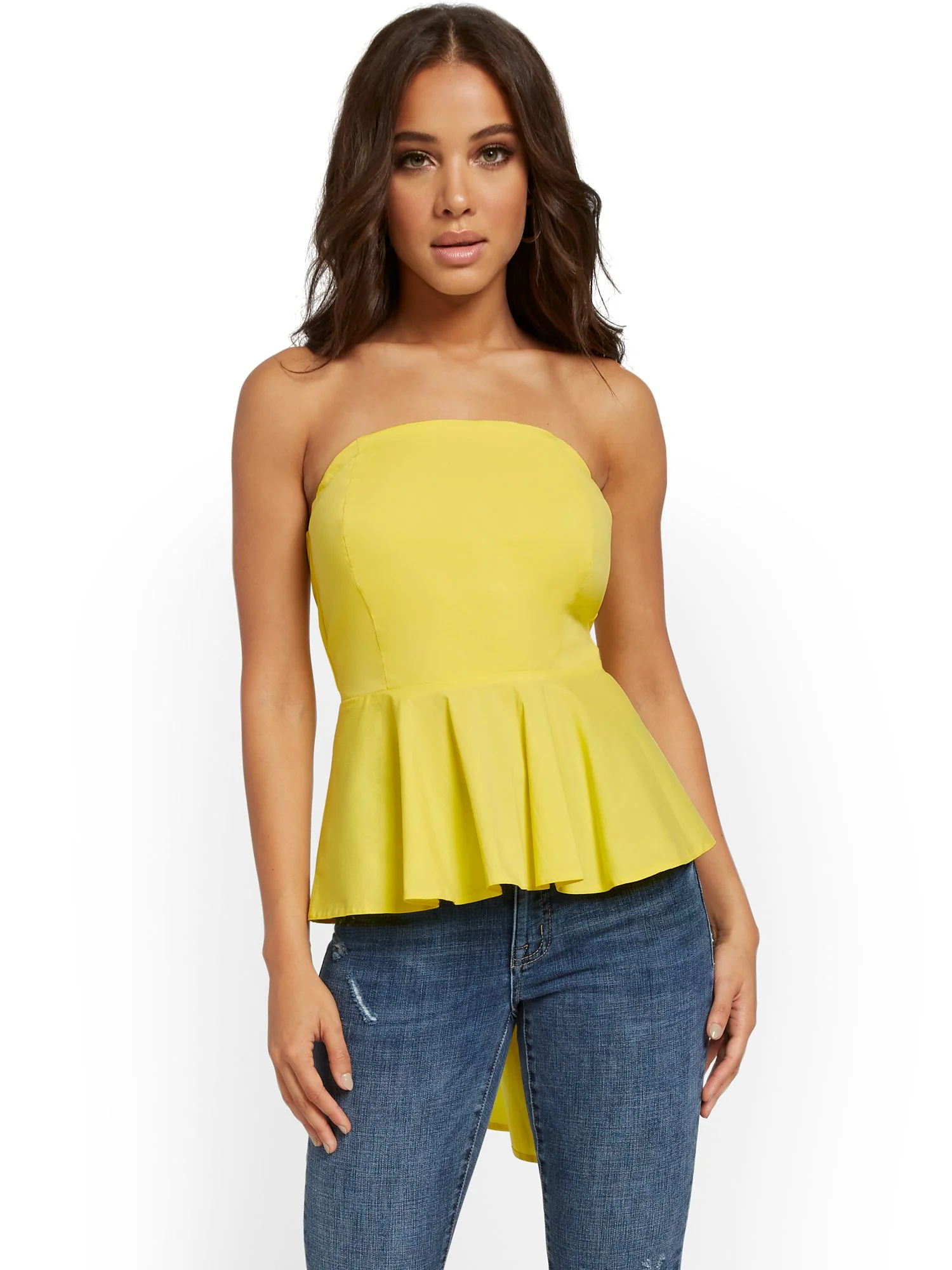 Strapless Peplum Bow Top - Image 4