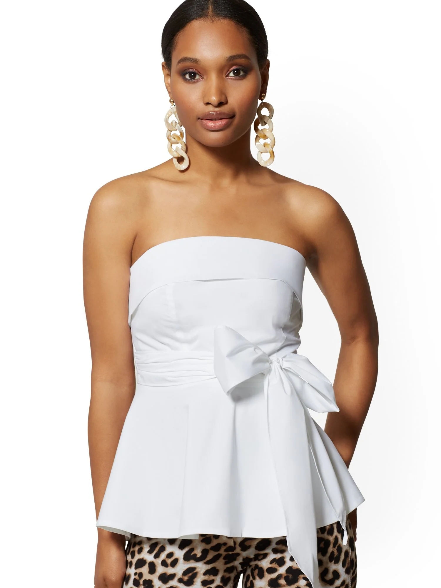 Strapless Peplum Top - Image 2