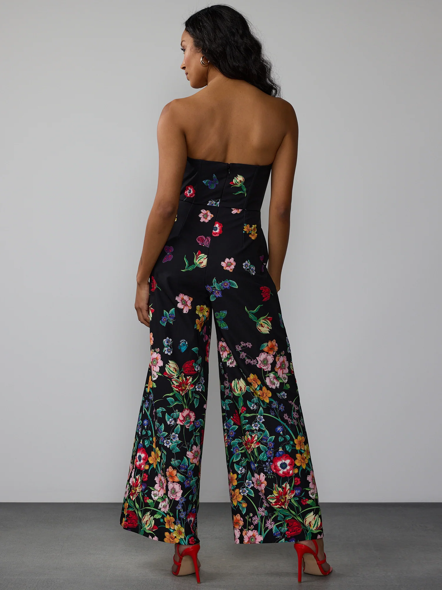 Strapless Gradient Floral Jumpsuit - Image 3