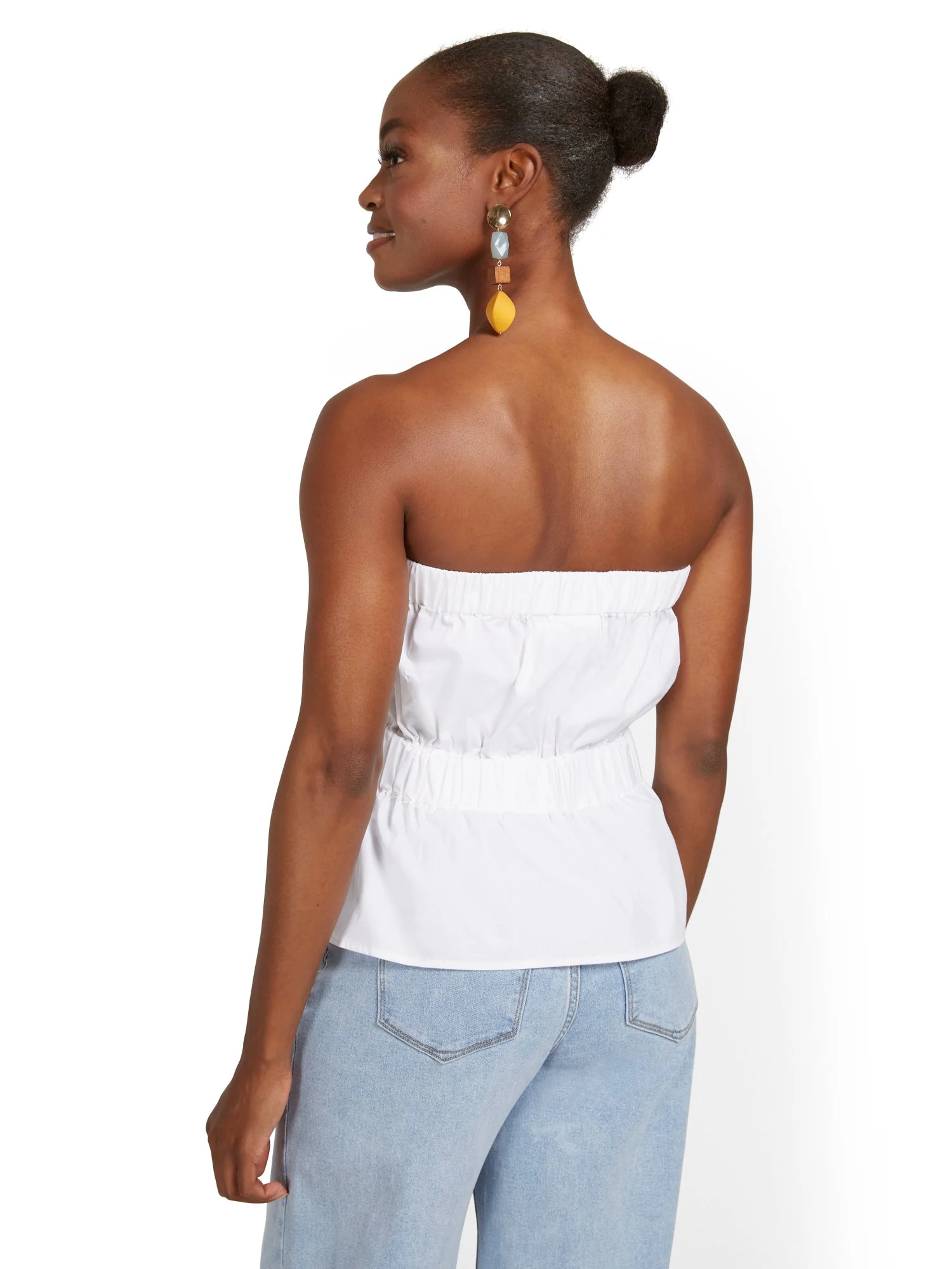 Strapless Poplin Top - Image 3
