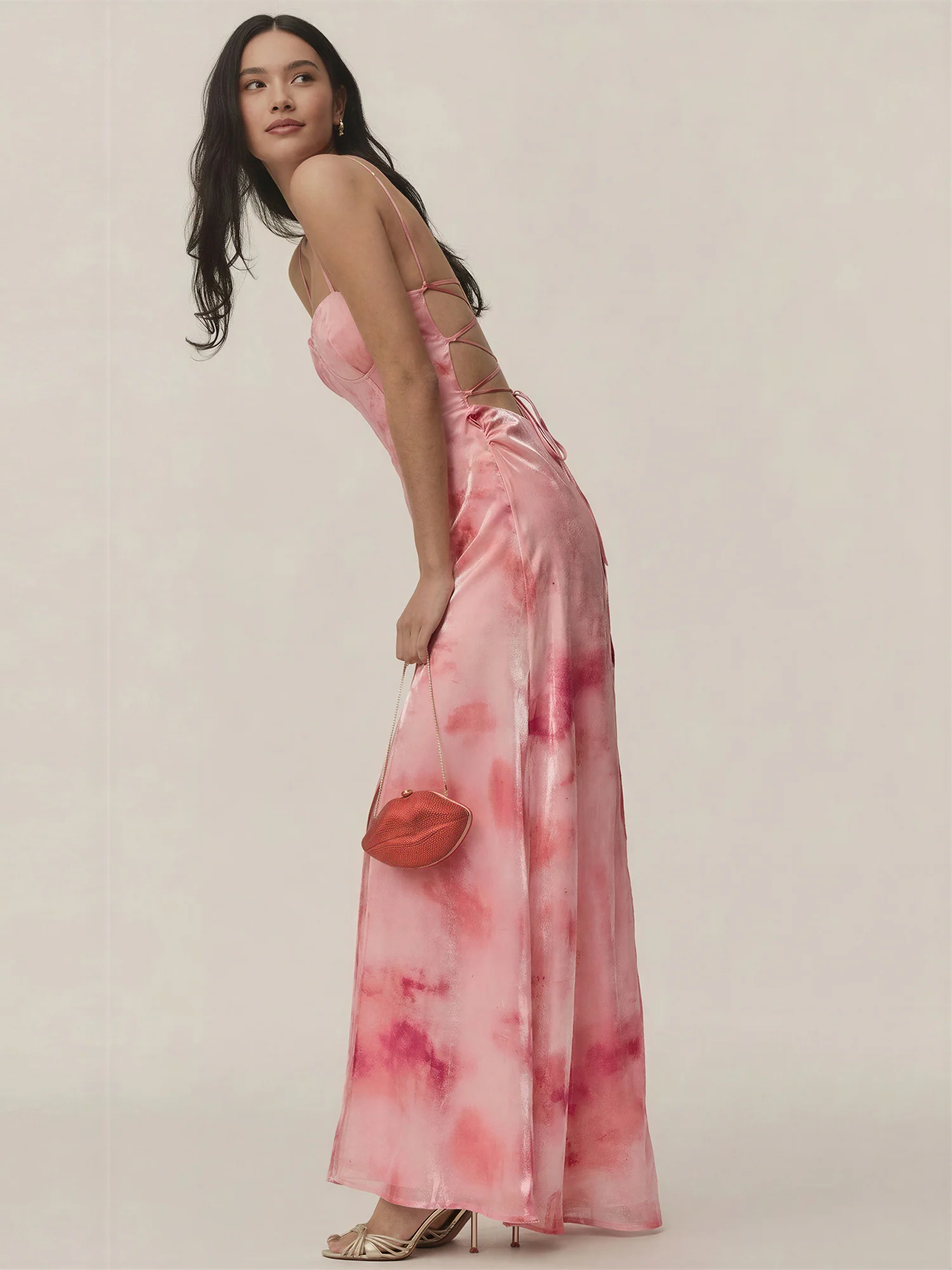 Strapless Watercolor Sweetheart Maxi Dress - Image 2