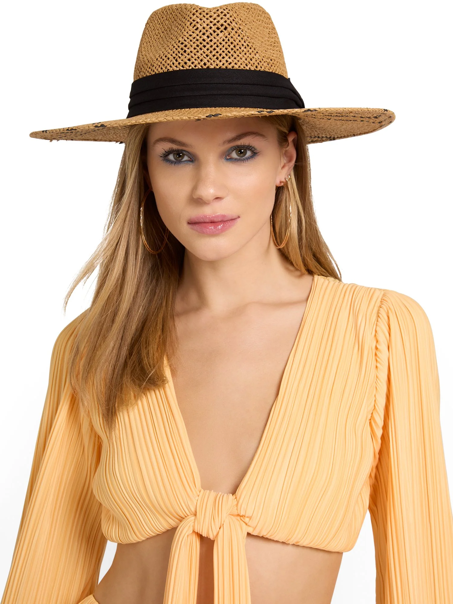Fame Accessories Stripe-Accent Straw Hat - Brands We Love - Image 2