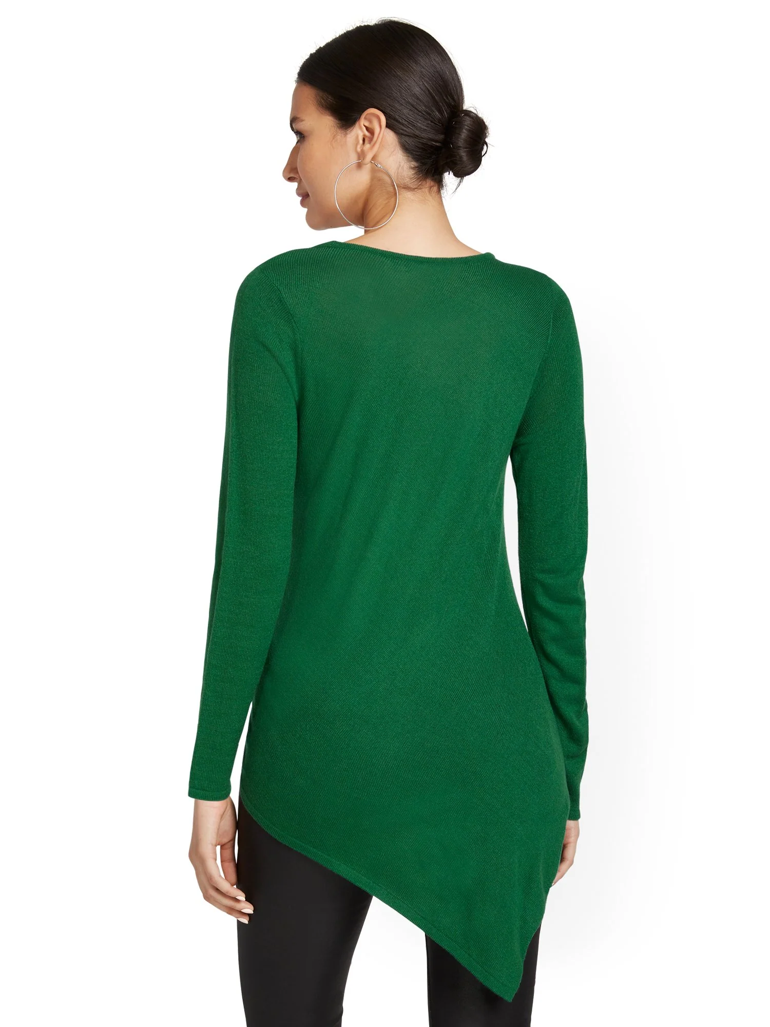 Stripe Asymmetrical Tunic Sweater - Image 3