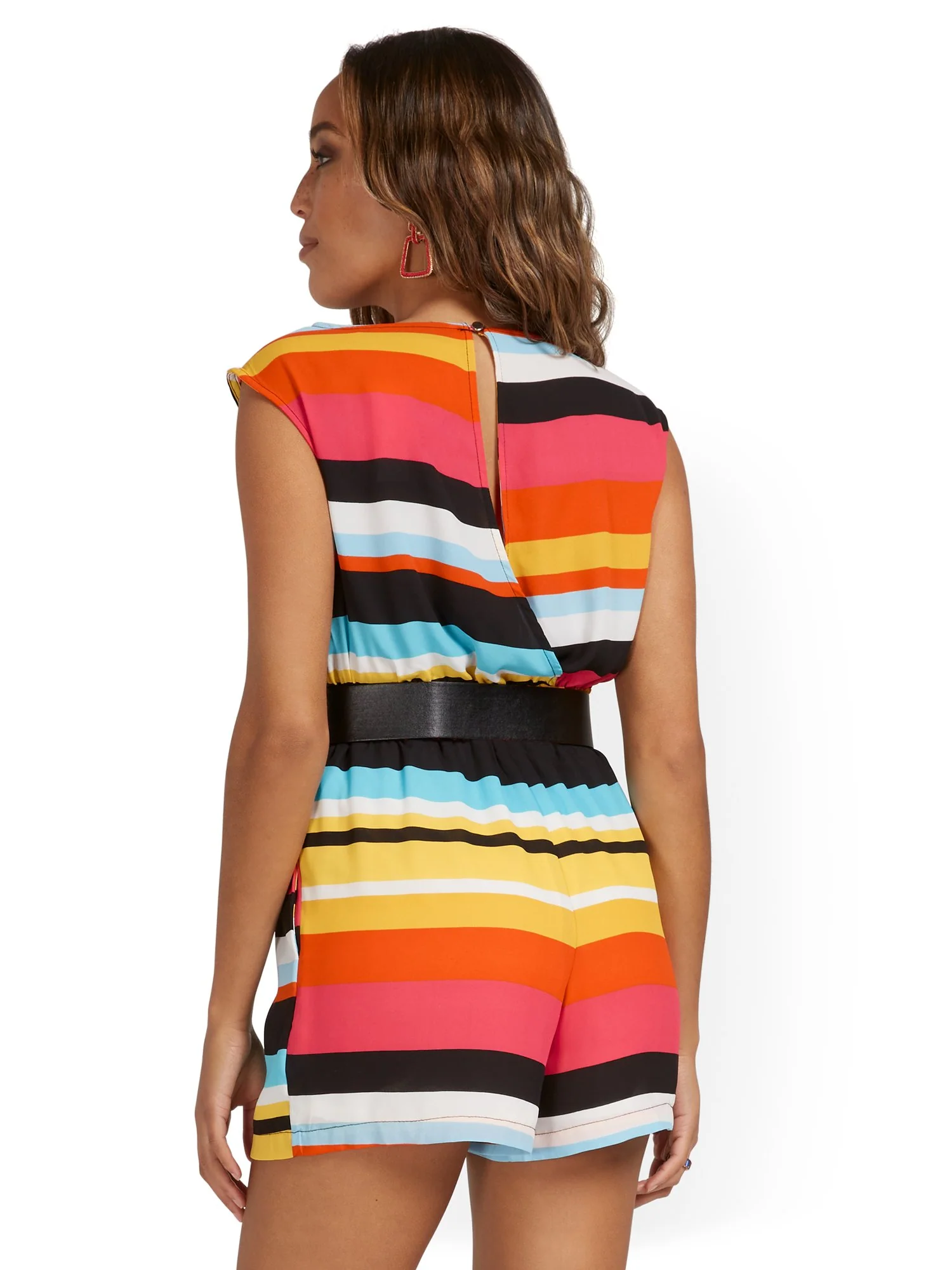 Stripe Belted Romper - Image 3