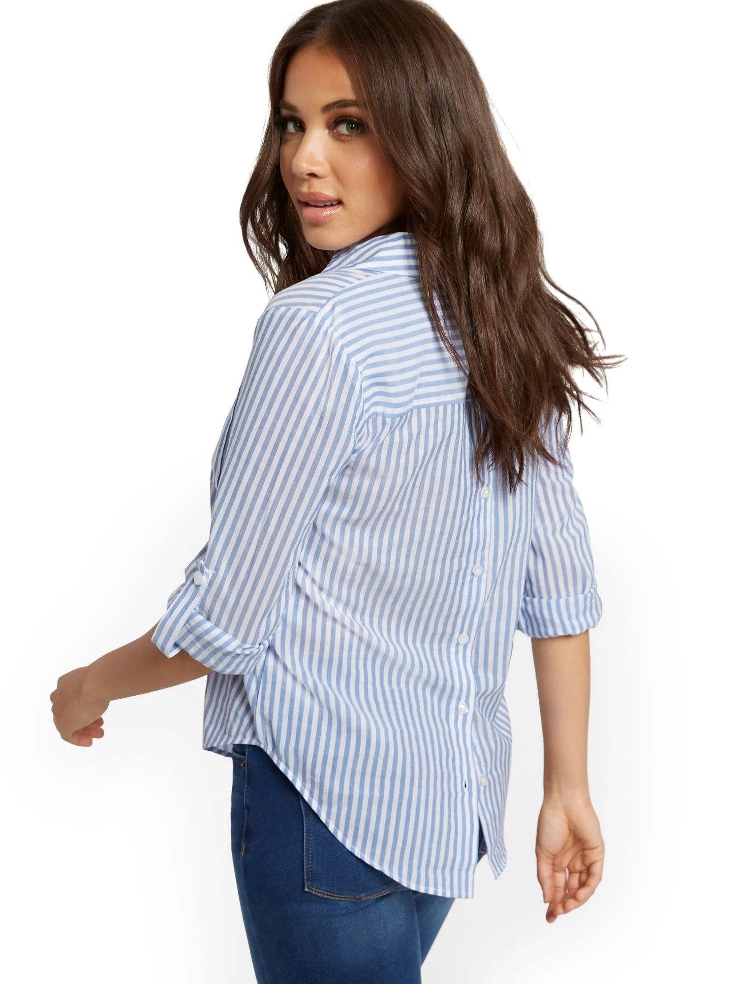 Stripe Button-Back Shirt