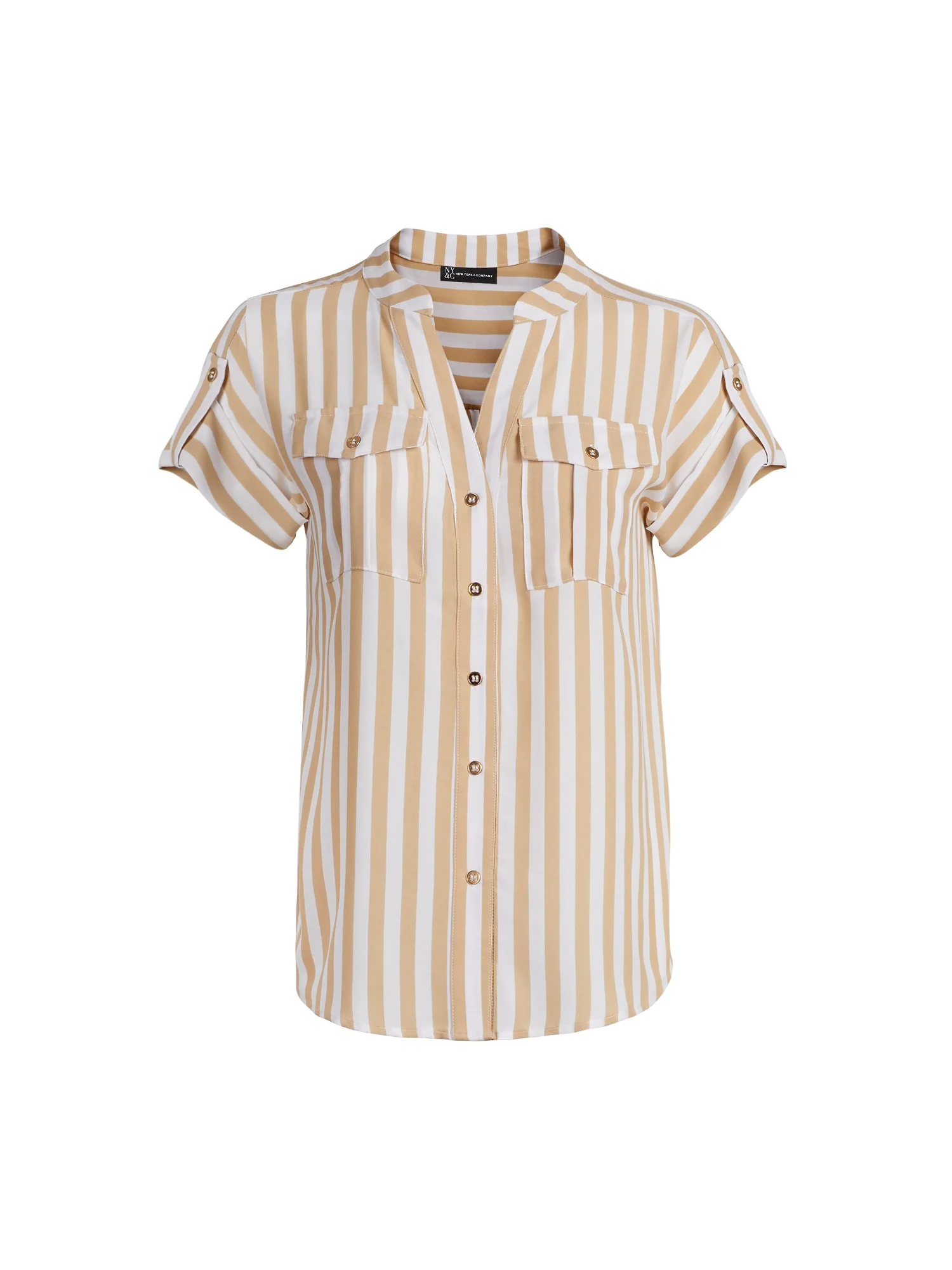Stripe Button-Tab Utility Shirt - Image 3