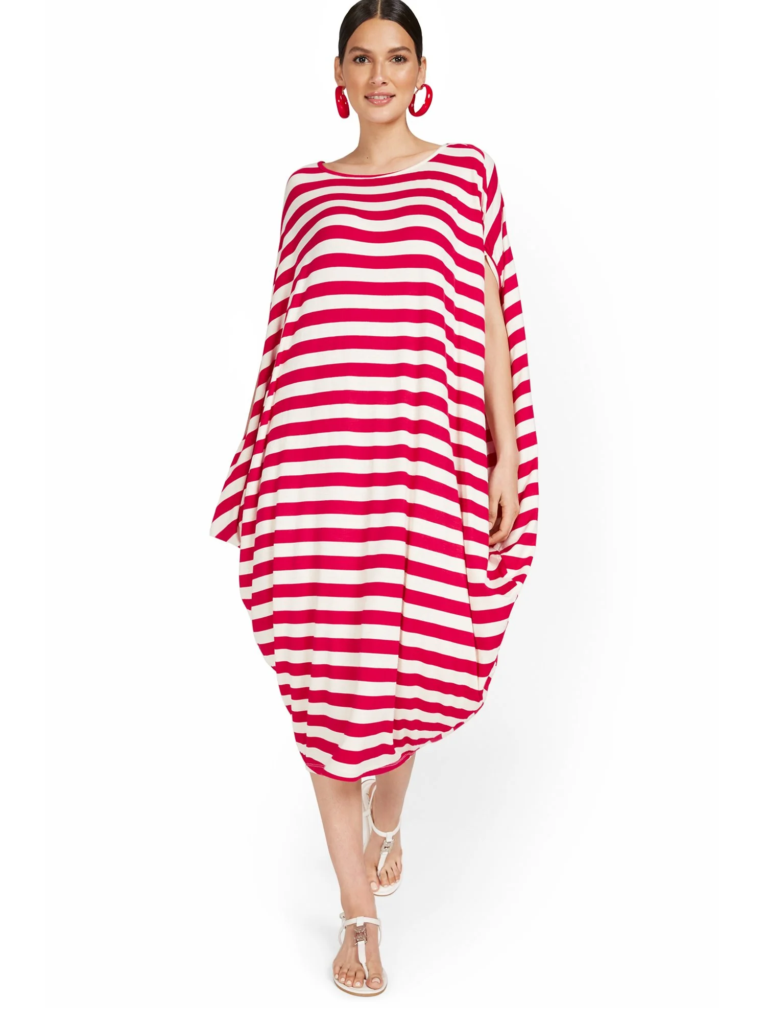 Stripe Cocoon Midi Dress - Image 6
