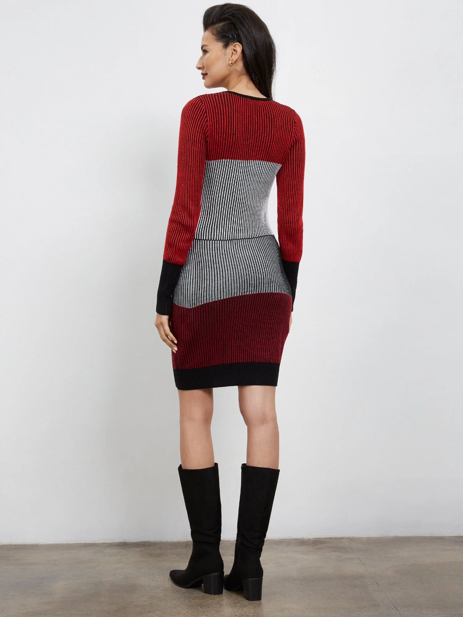 Stripe Colorblock Sweater Dress - Image 3