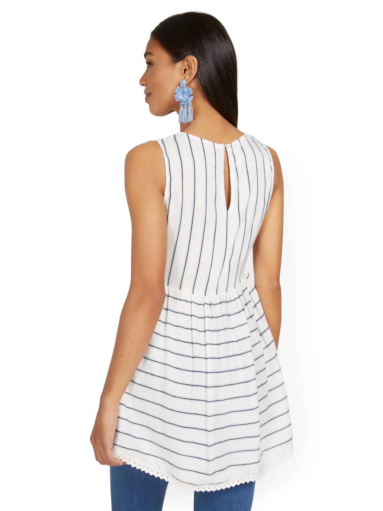Stripe Crochet Tunic Tank - Image 3
