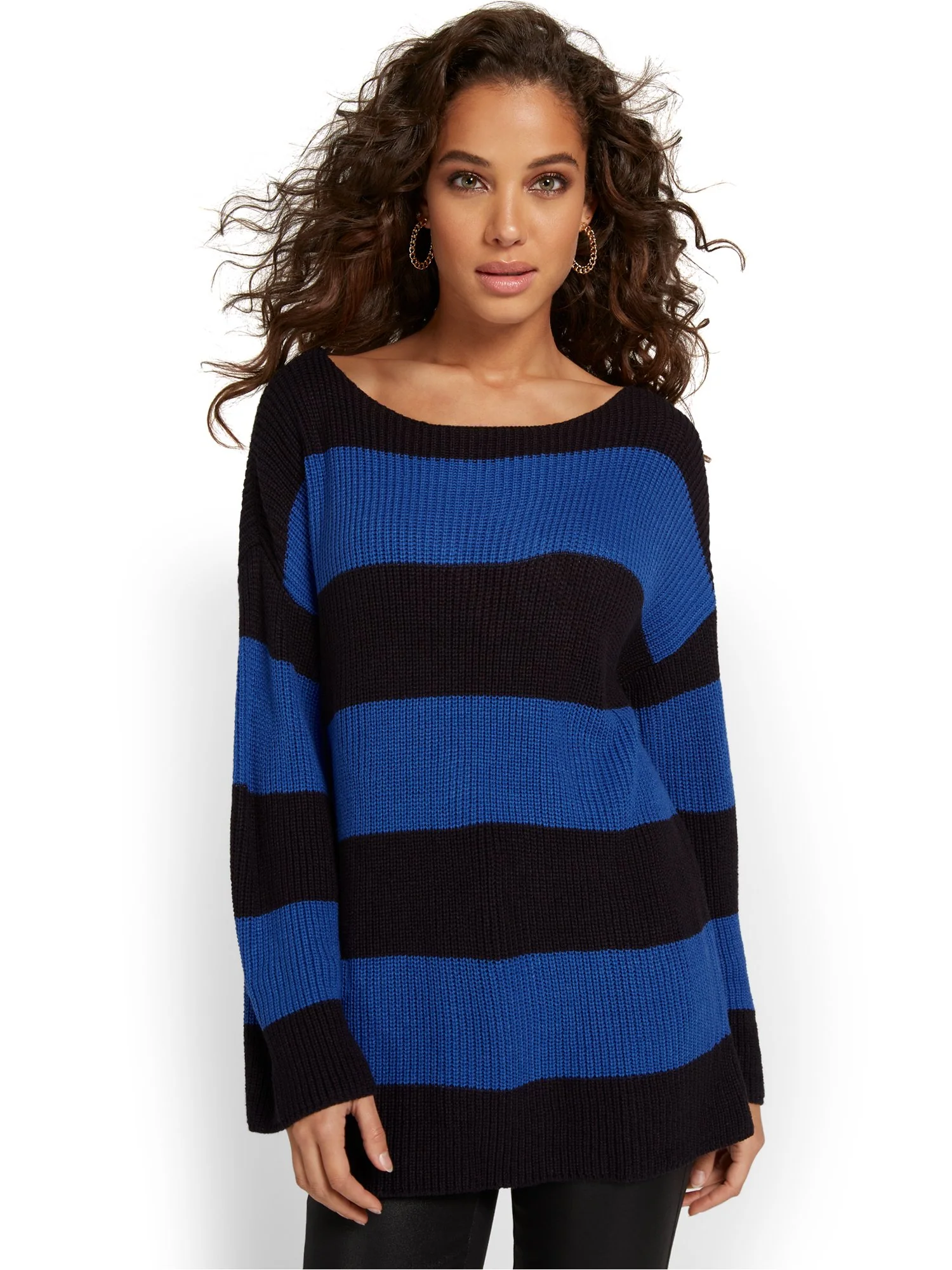 Stripe Mock-Neck Pullover Sweater - Image 7