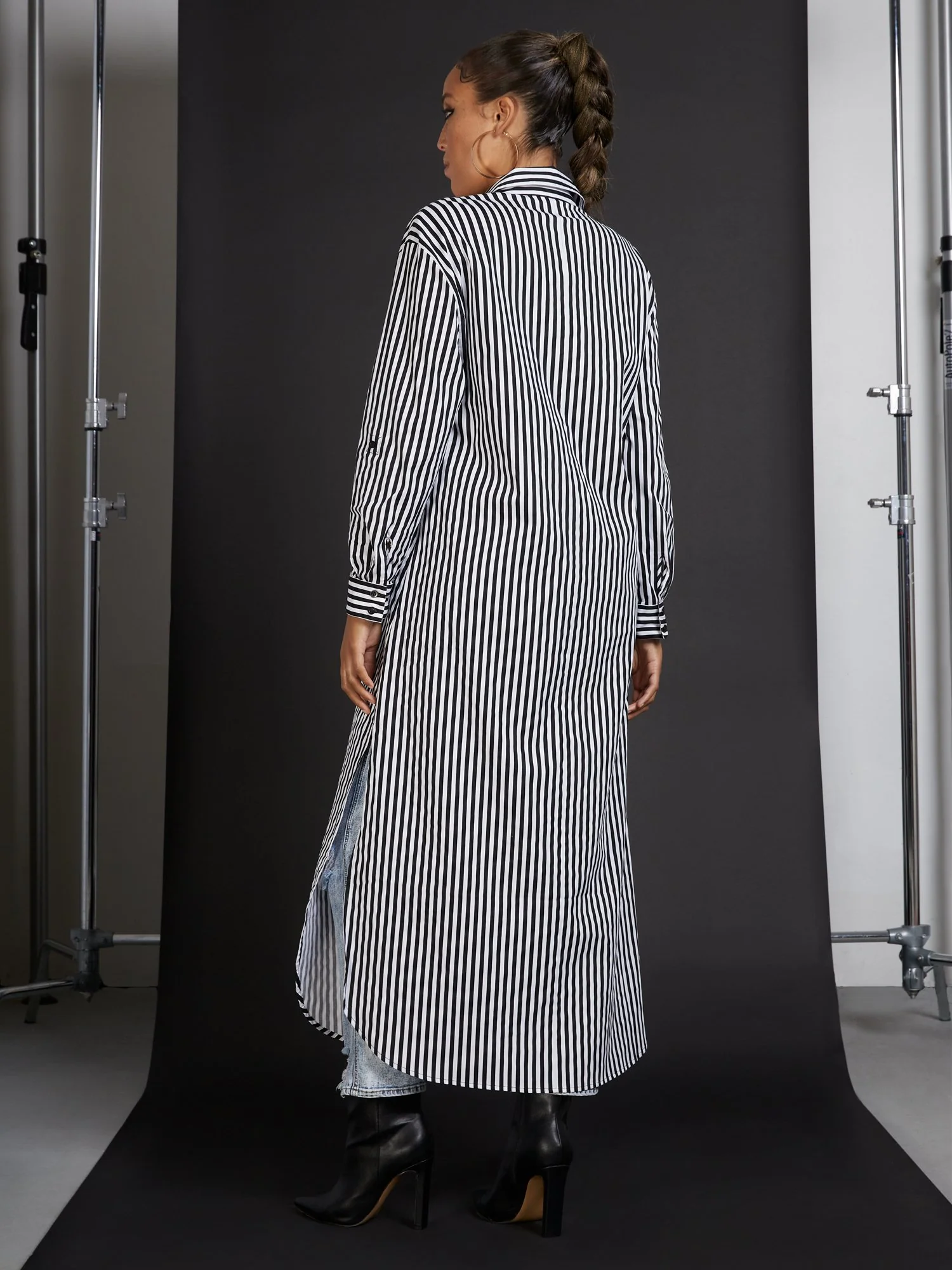 Stripe Poplin Maxi Shirt - Image 3