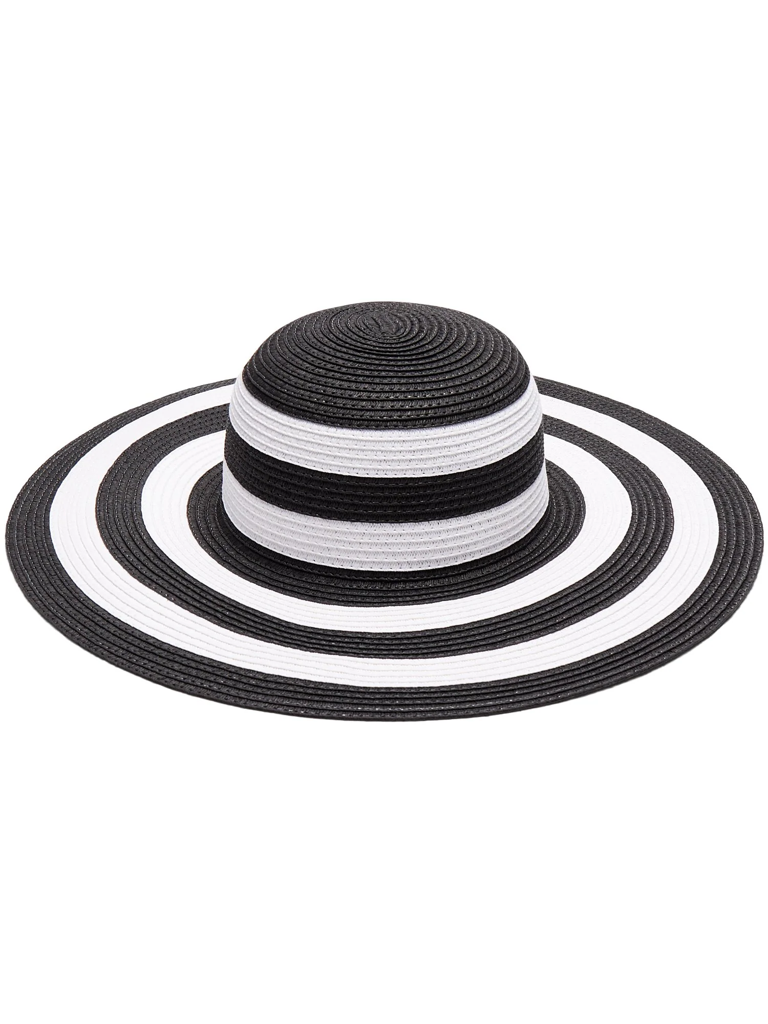 Stripe Raffia Floppy Hat