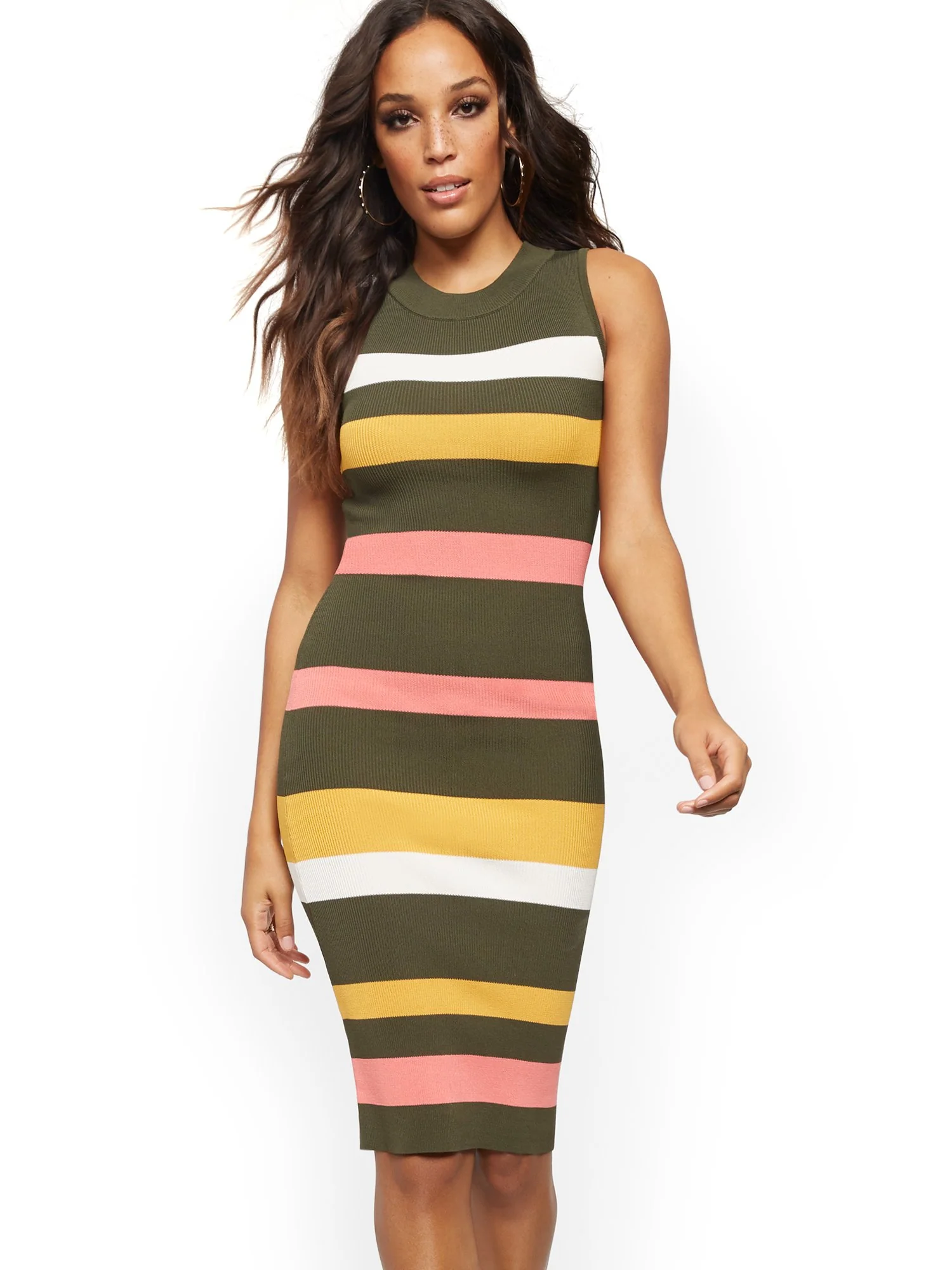 Stripe Ribbed-Knit Sweater Dress - Image 2