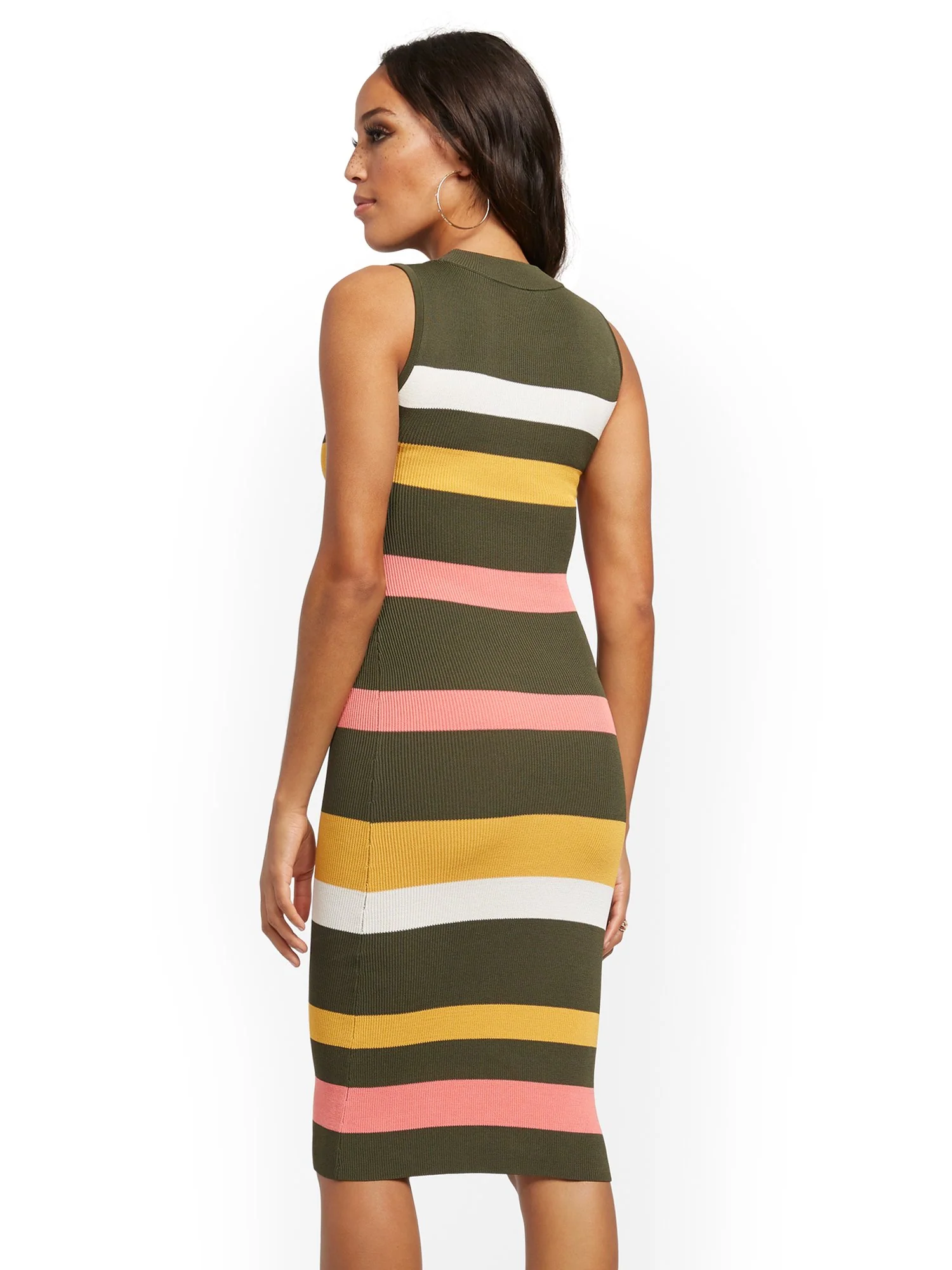 Stripe Ribbed-Knit Sweater Dress - Image 3