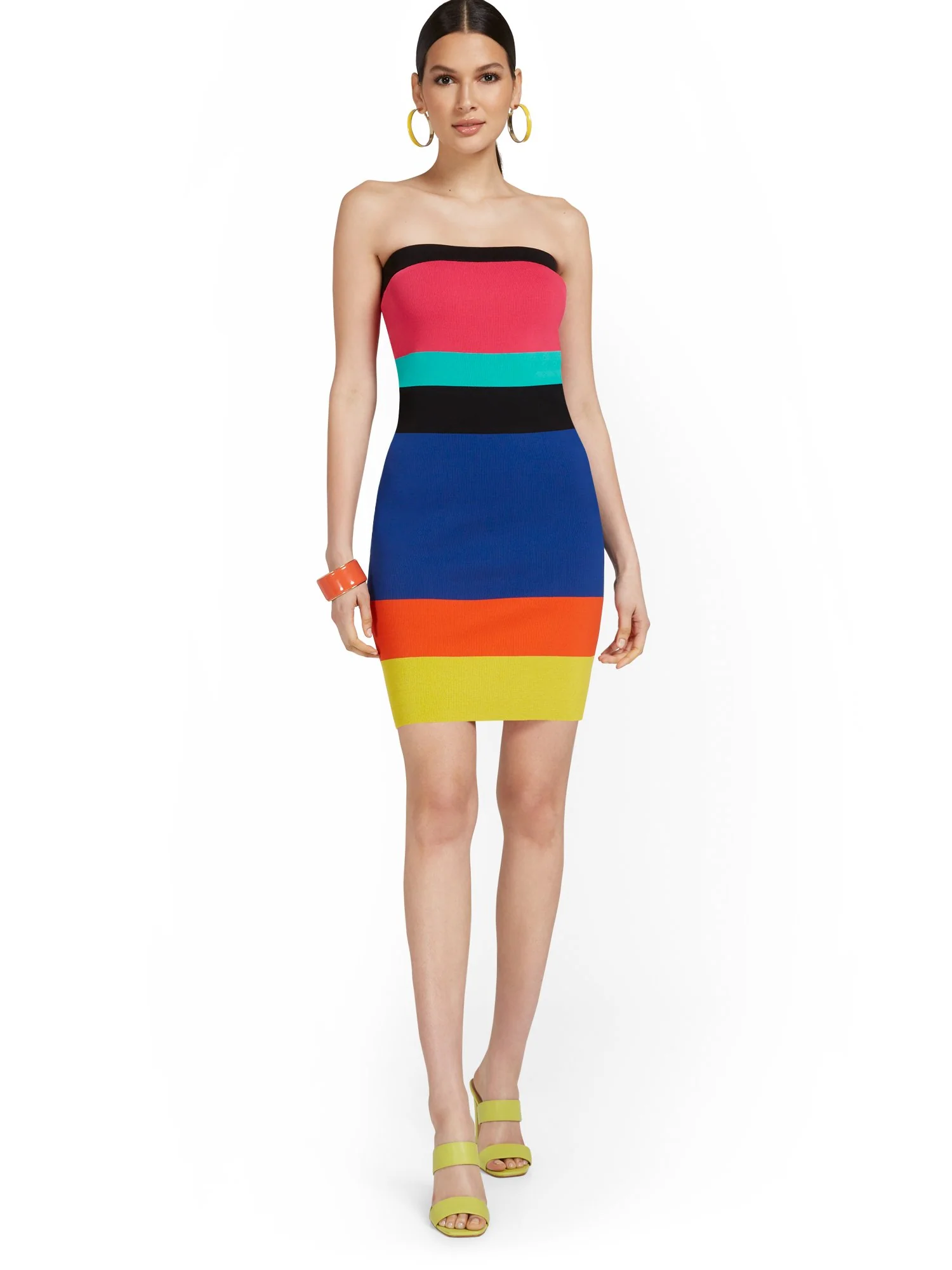 Stripe Strapless Sweater Dress - Image 2