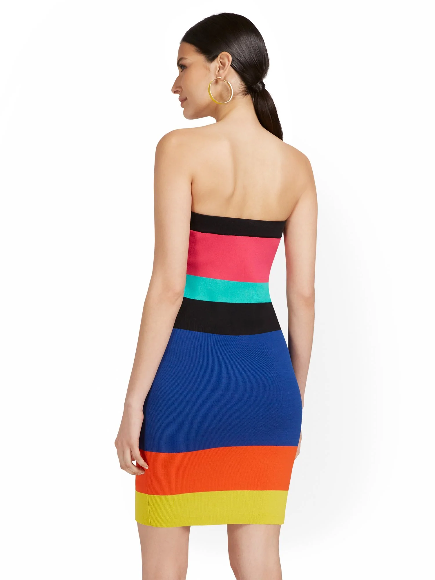 Stripe Strapless Sweater Dress - Image 3