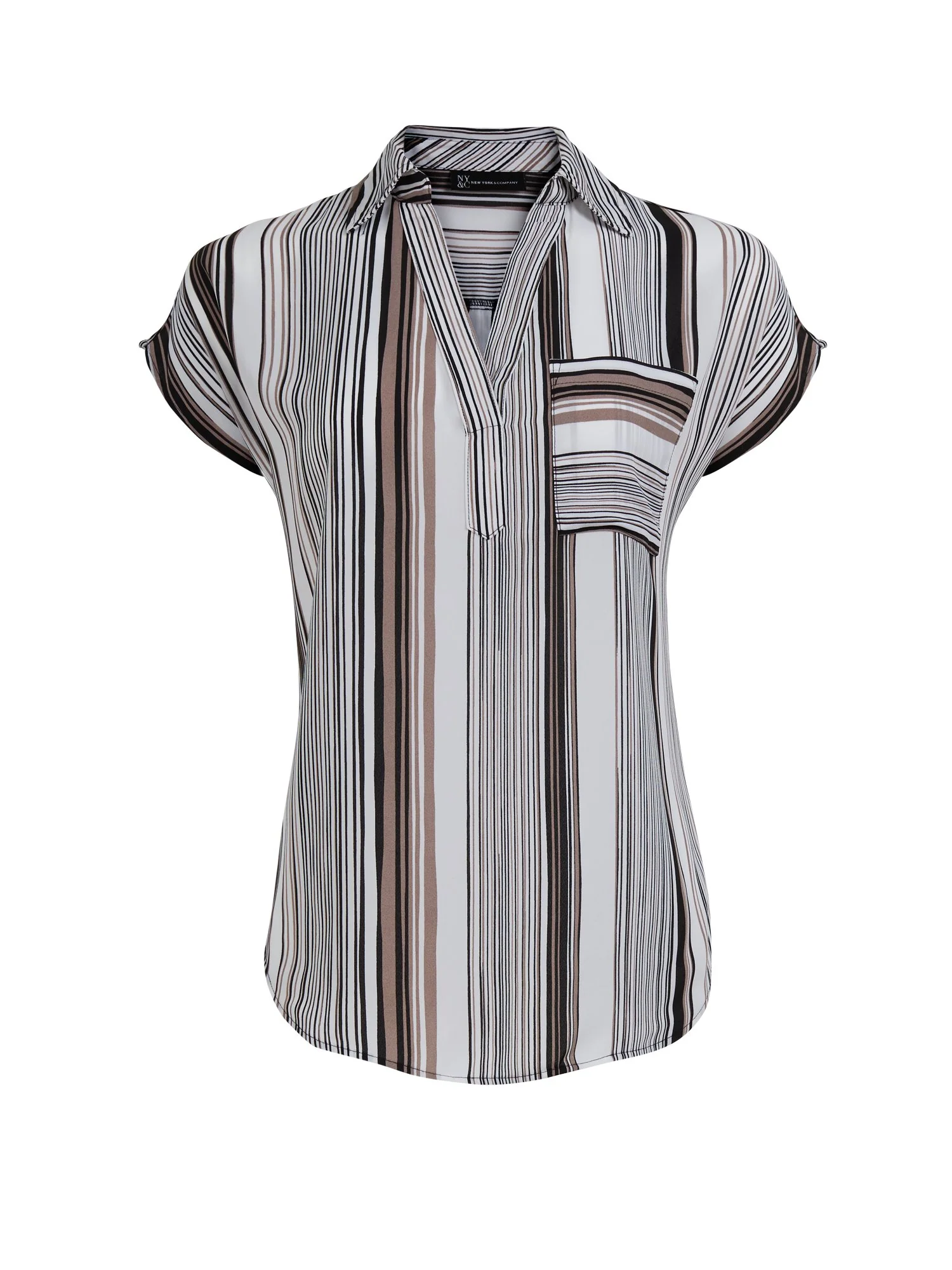 Stripe V-Neck Button-Back Top - Image 6