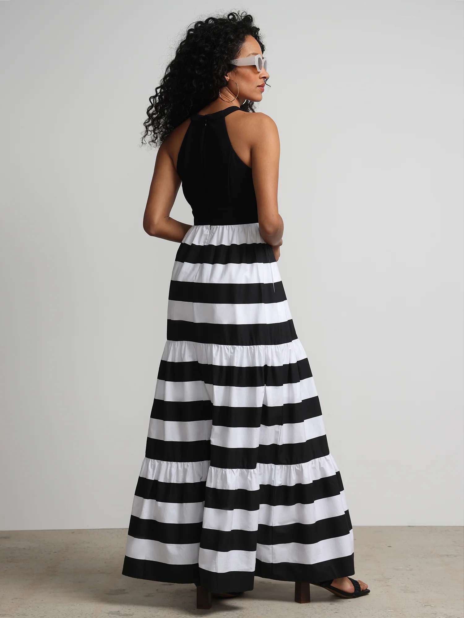 Striped Boatneck Maxi Dress - Image 3