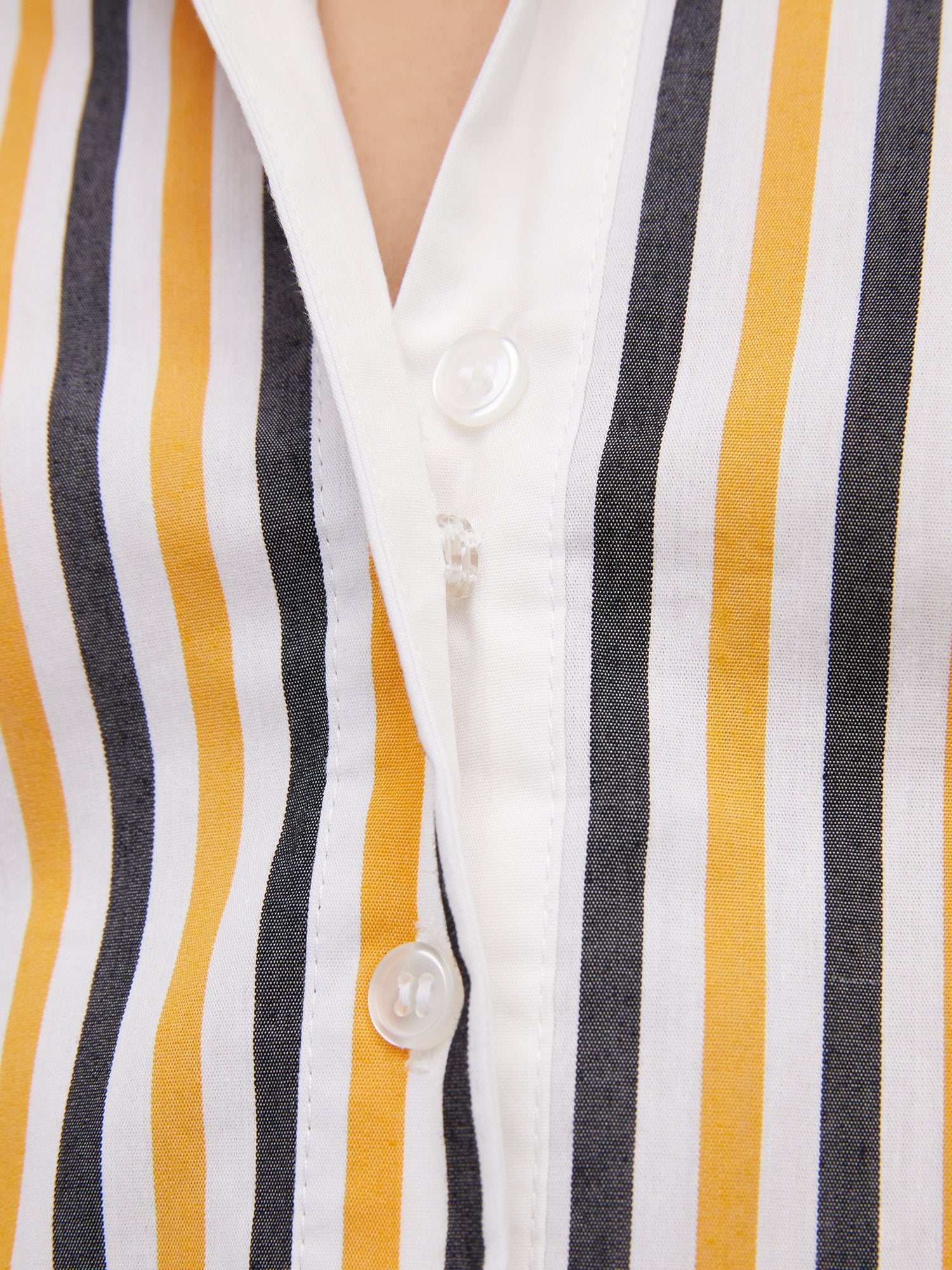 Striped Button-Front Secret Snap - NY&C Madison Shirt® - Image 4