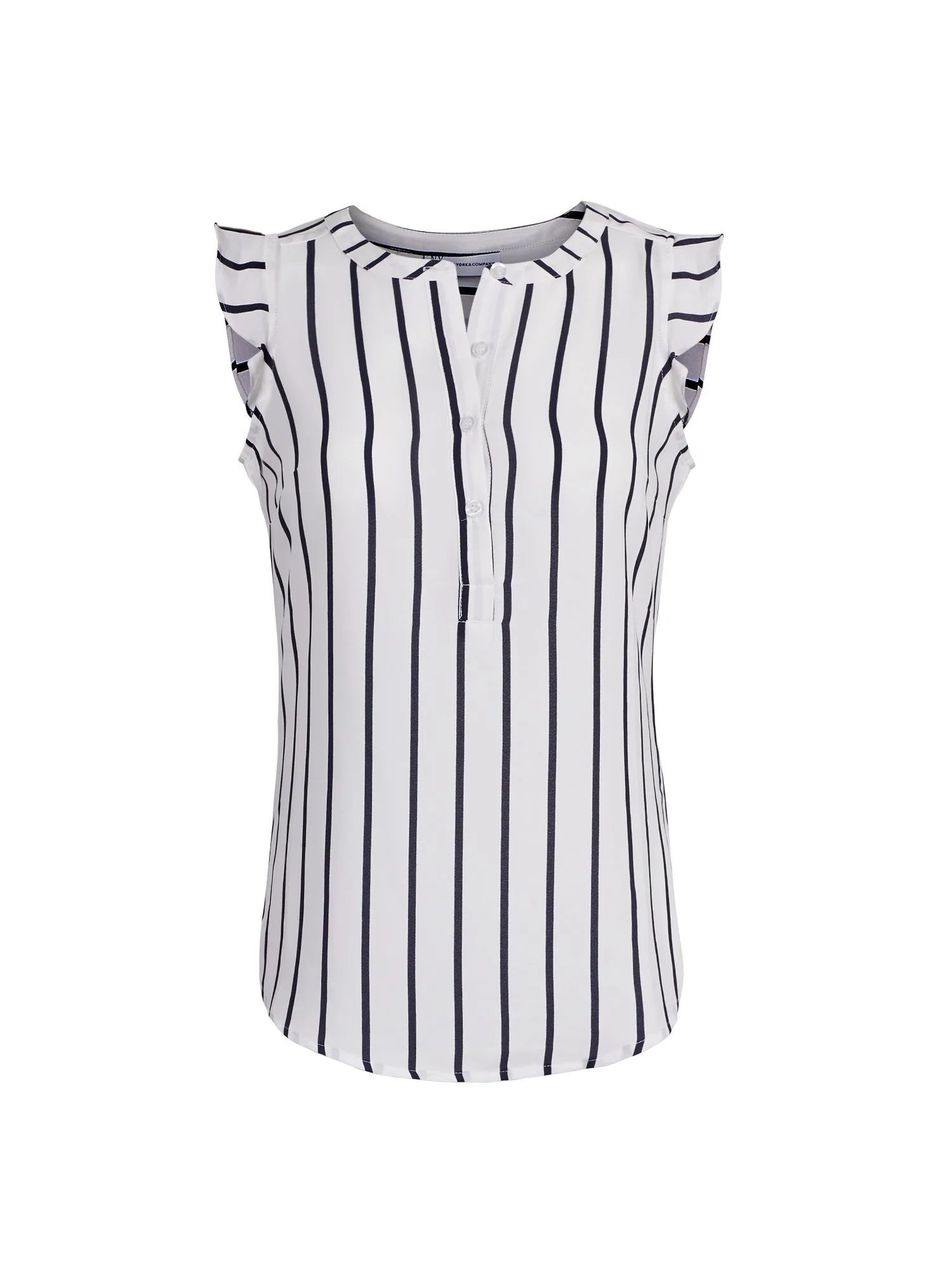 Striped Flutter-Sleeve Blouse - Image 2
