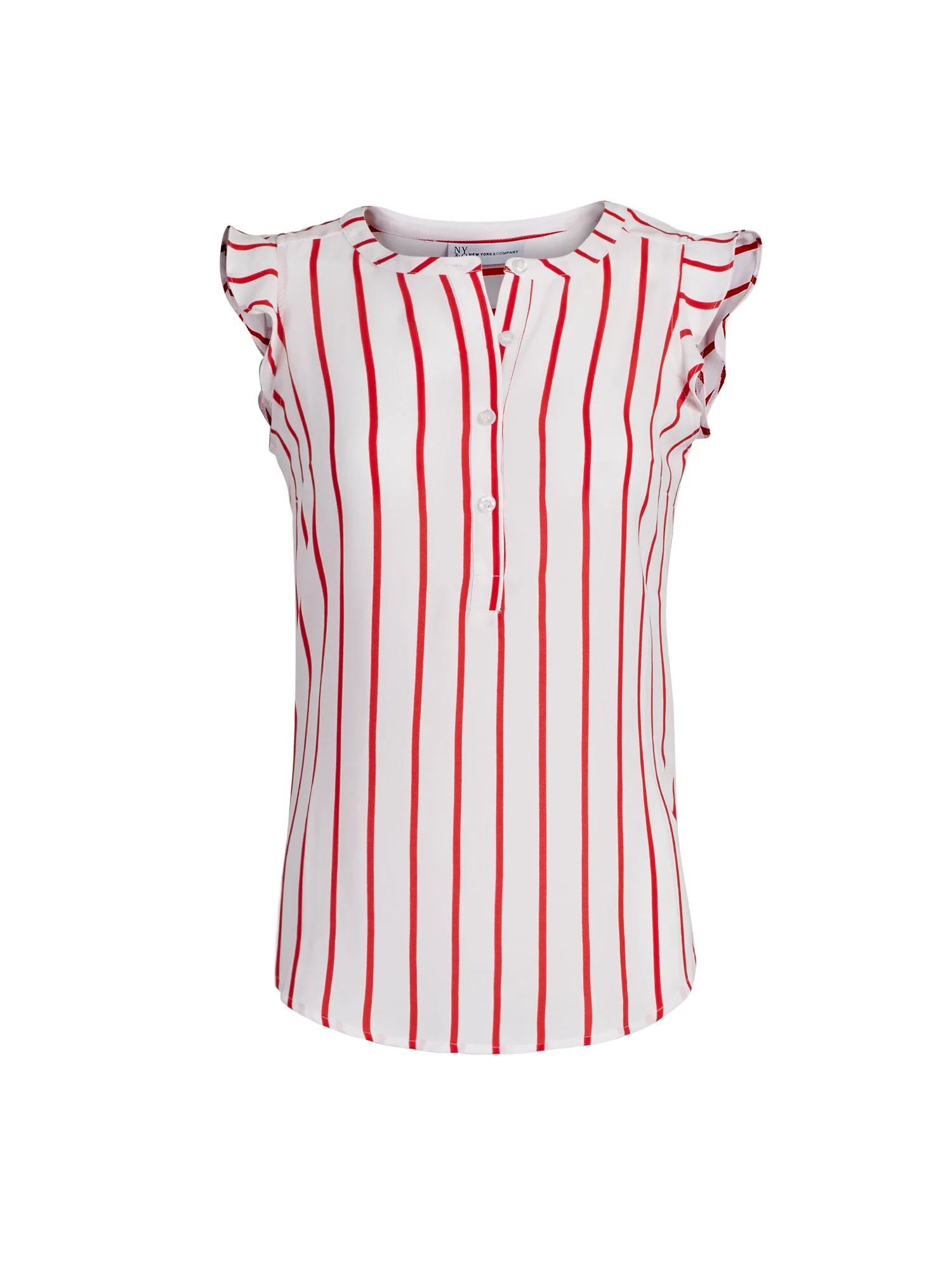 Striped Flutter-Sleeve Blouse - Image 5