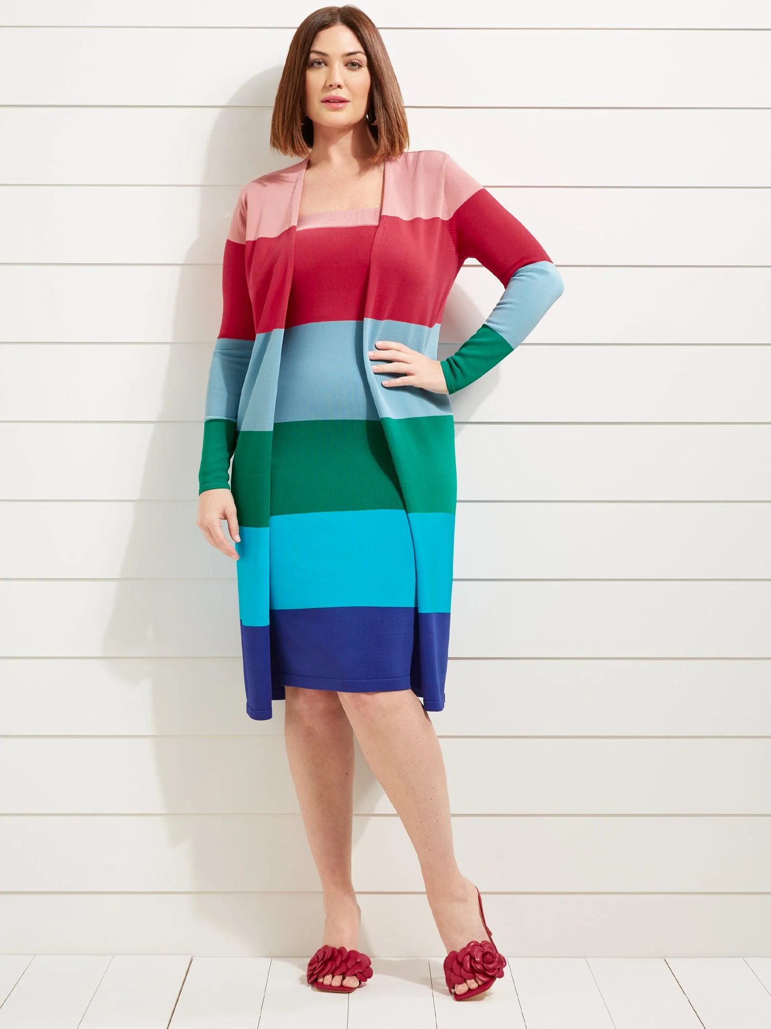 Striped Open-Front Cardigan - Image 2
