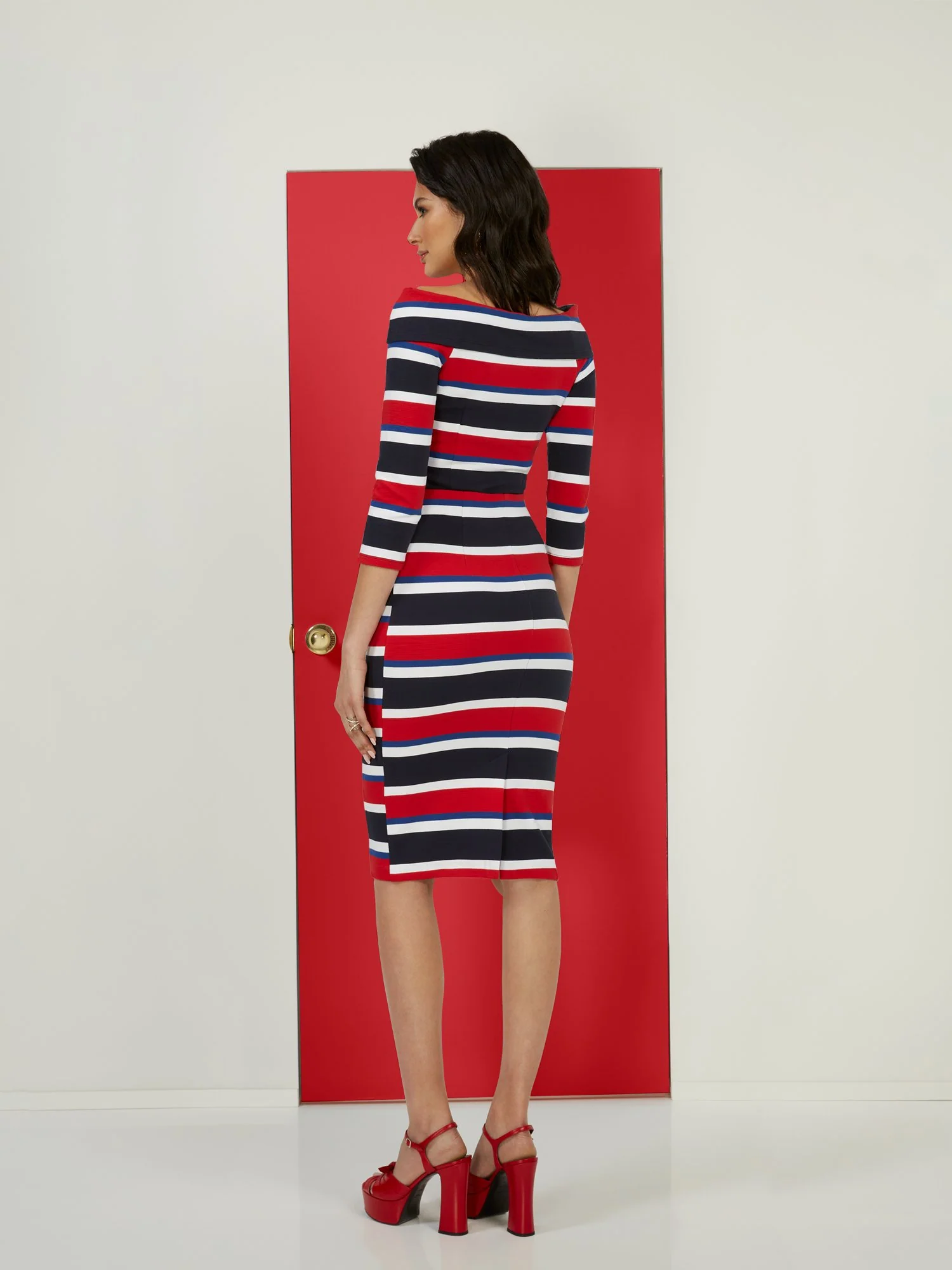 Striped Pencil Skirt - Image 3