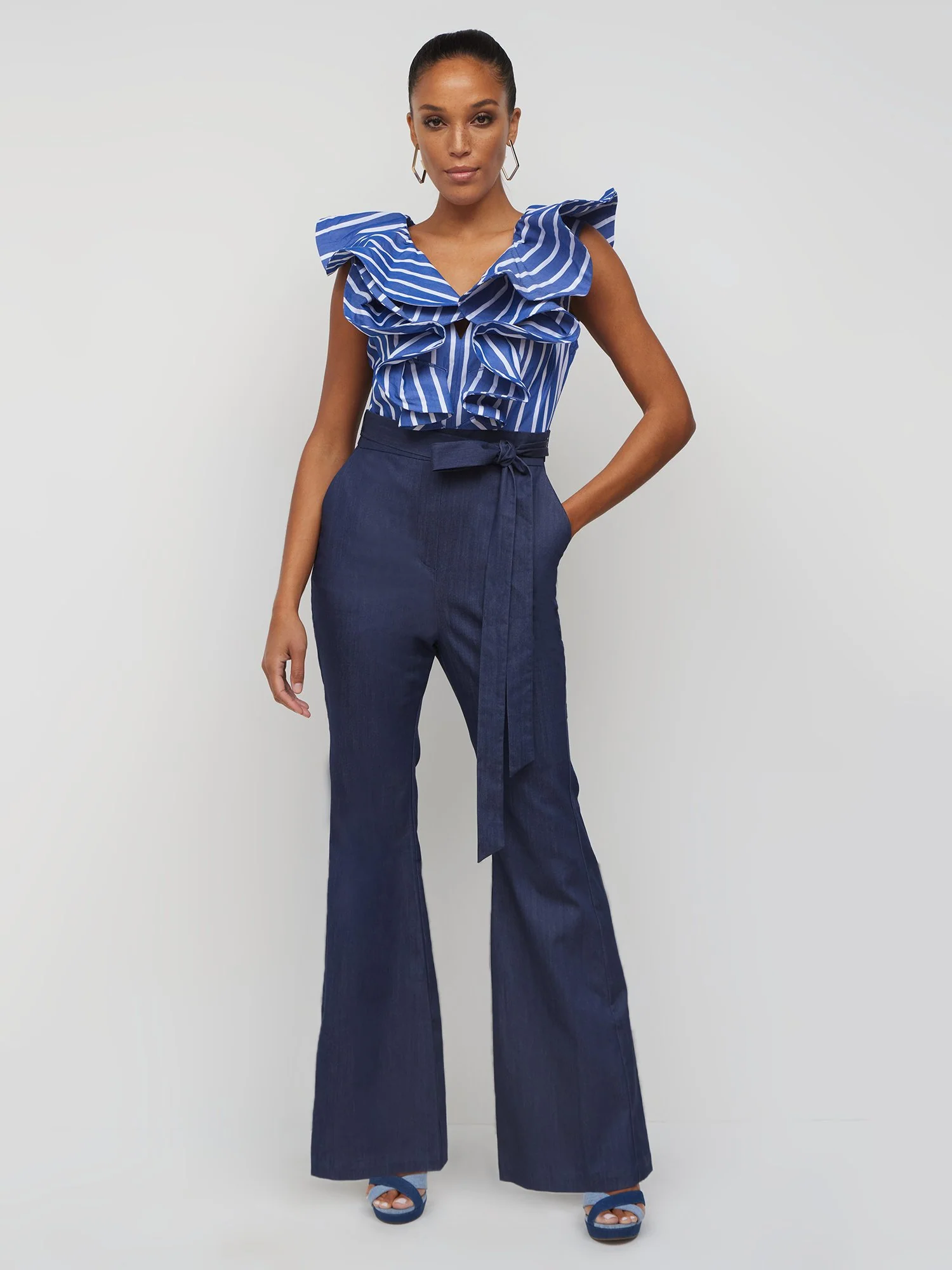 Striped Ruffle Jumpsuit