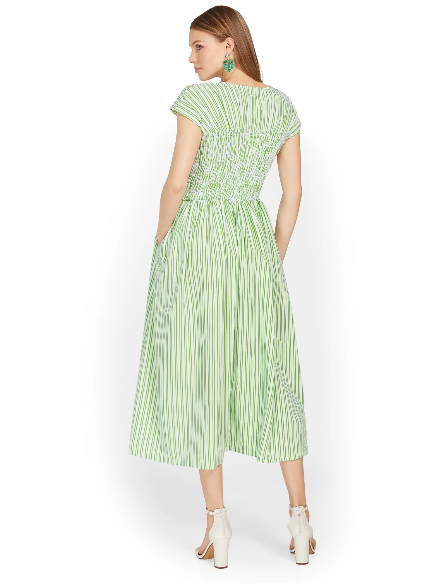 In The Beginning Striped Smocked Midi Dress - Brands We Love - Image 3