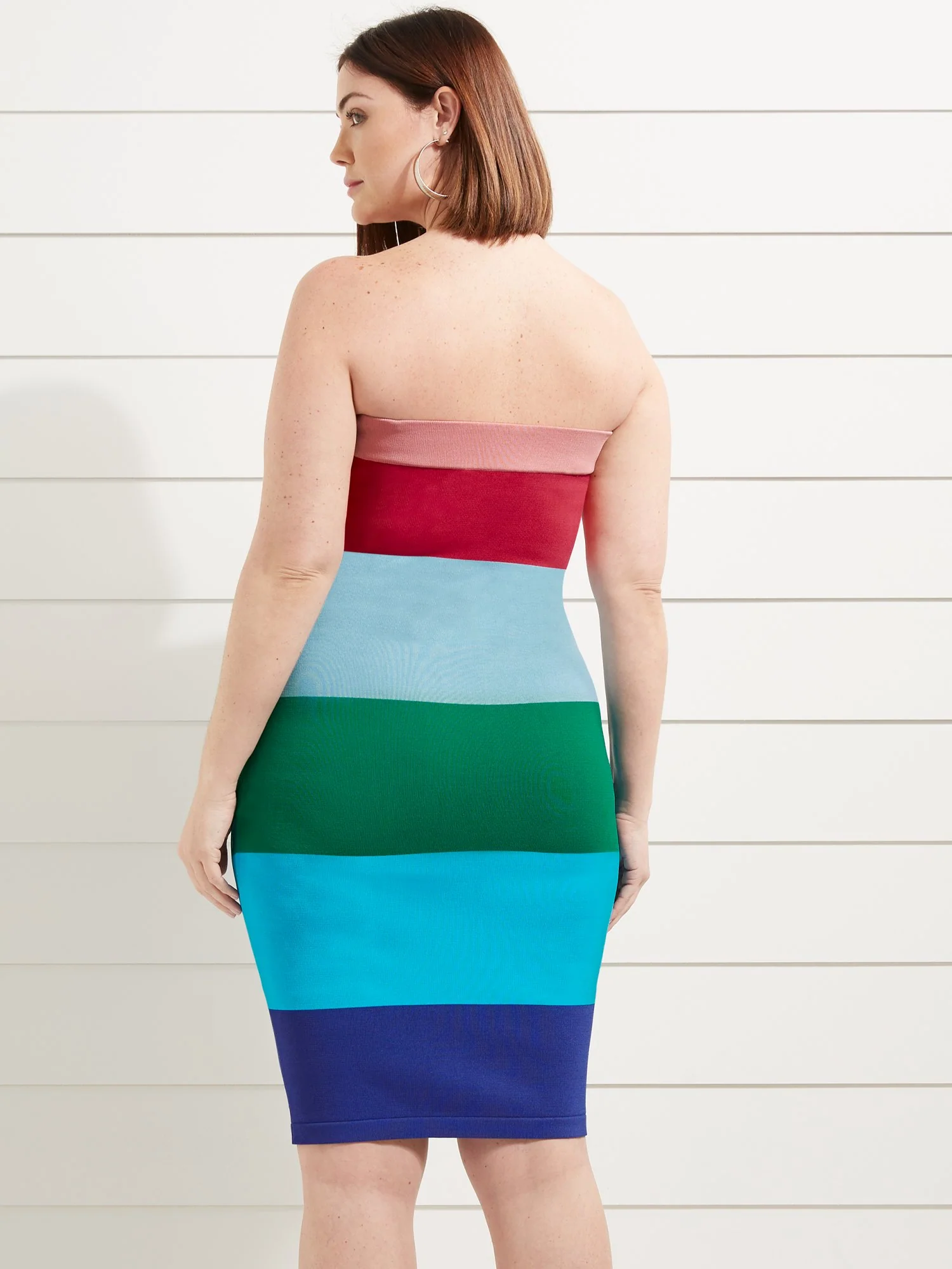 Striped Strapless Sweater Dress - Image 3