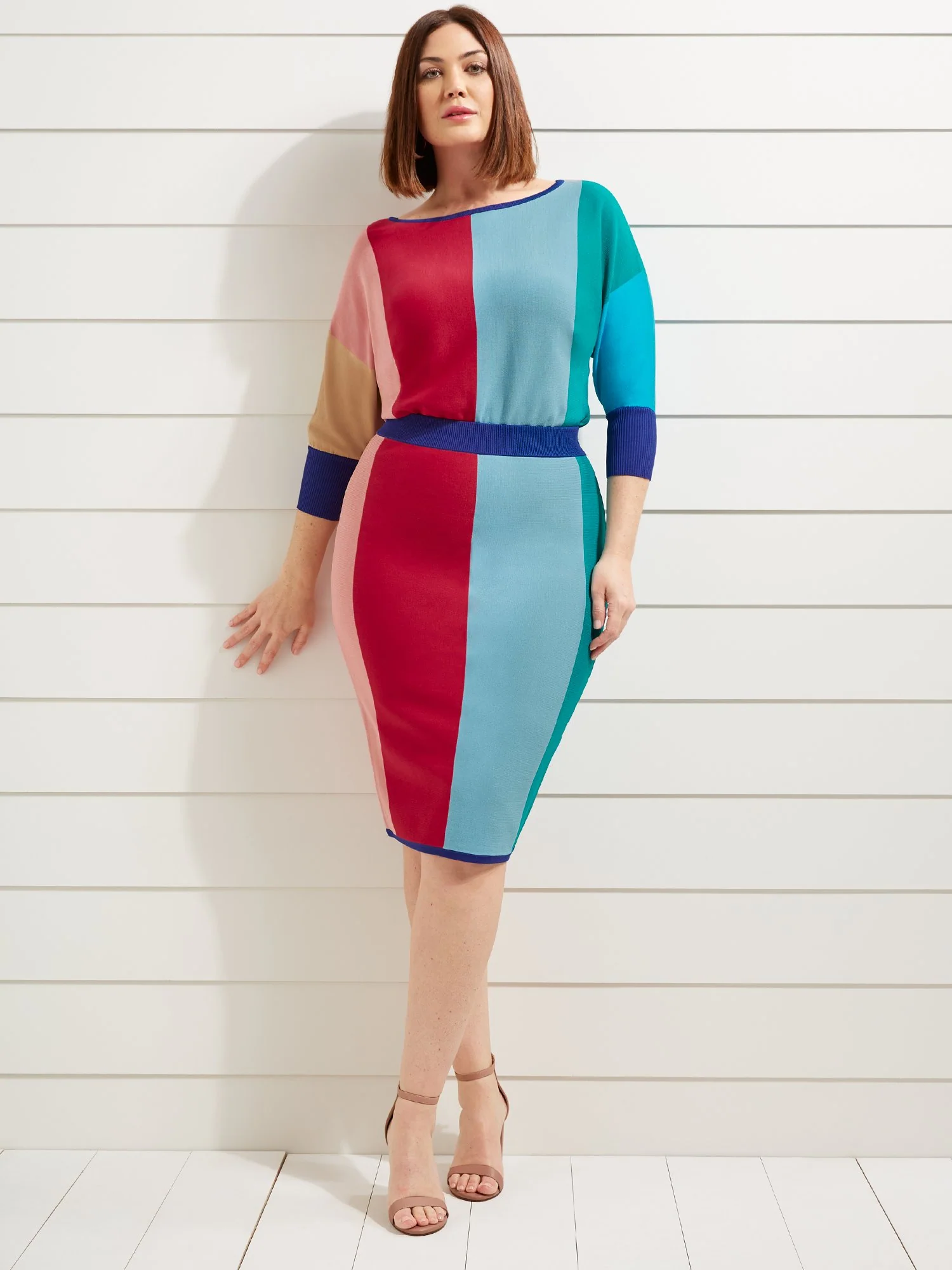 Striped Sweater Pencil Skirt - Image 2