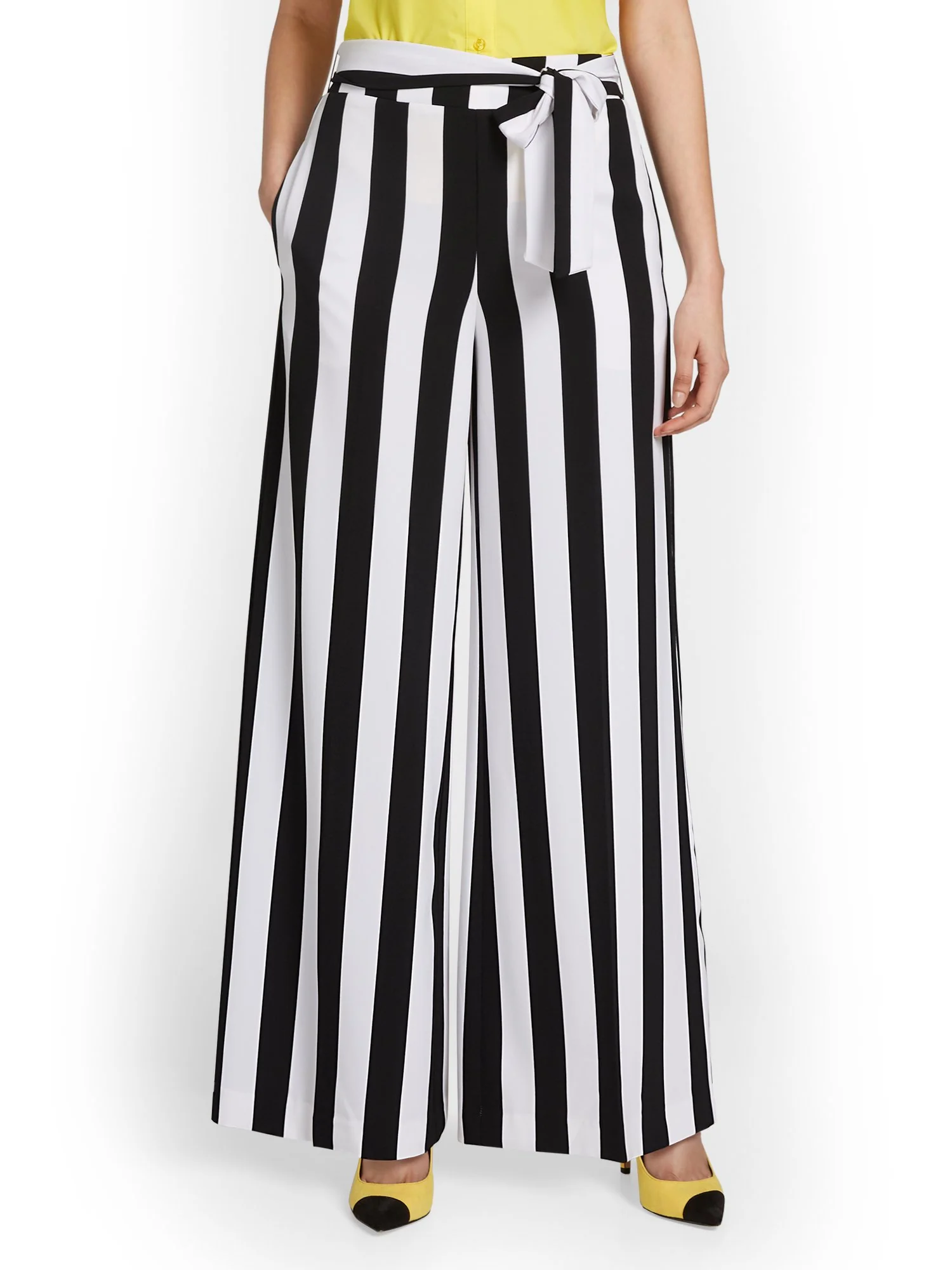 Striped Tie-Waist Palazzo Pant