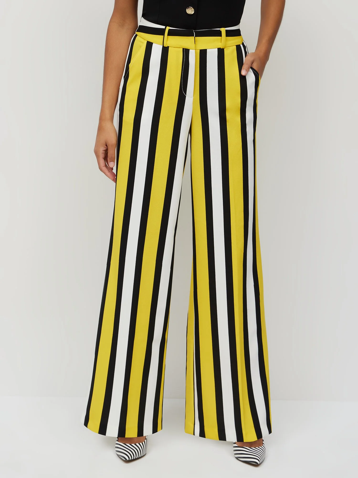 Striped Wide-Leg Pant - Magic Crepe® - Image 3