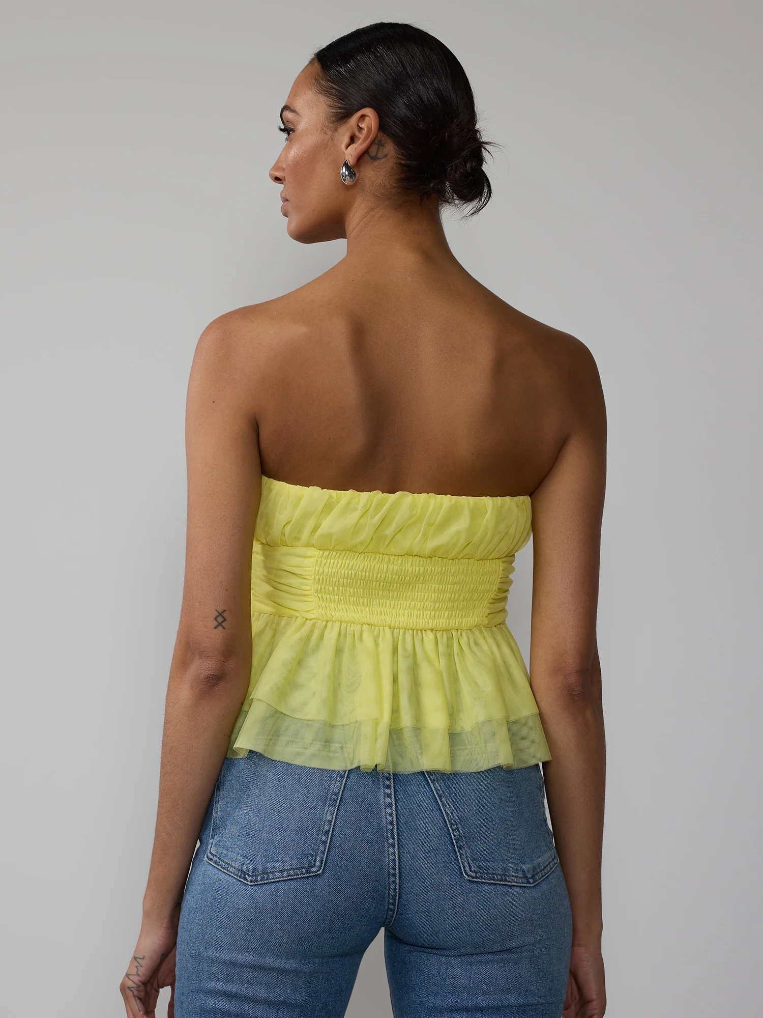 Strapless Tulle Peplum Top - Image 7