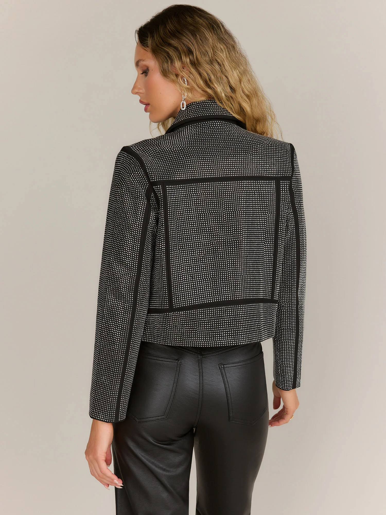 Blue B Stud Embellished Moto Jacket - Brands We Love - Image 3
