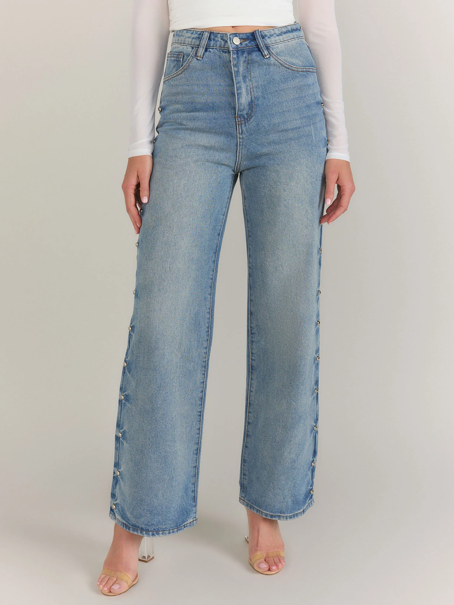 Fore Studded Straight Leg Jeans - Brands We Love - Image 3