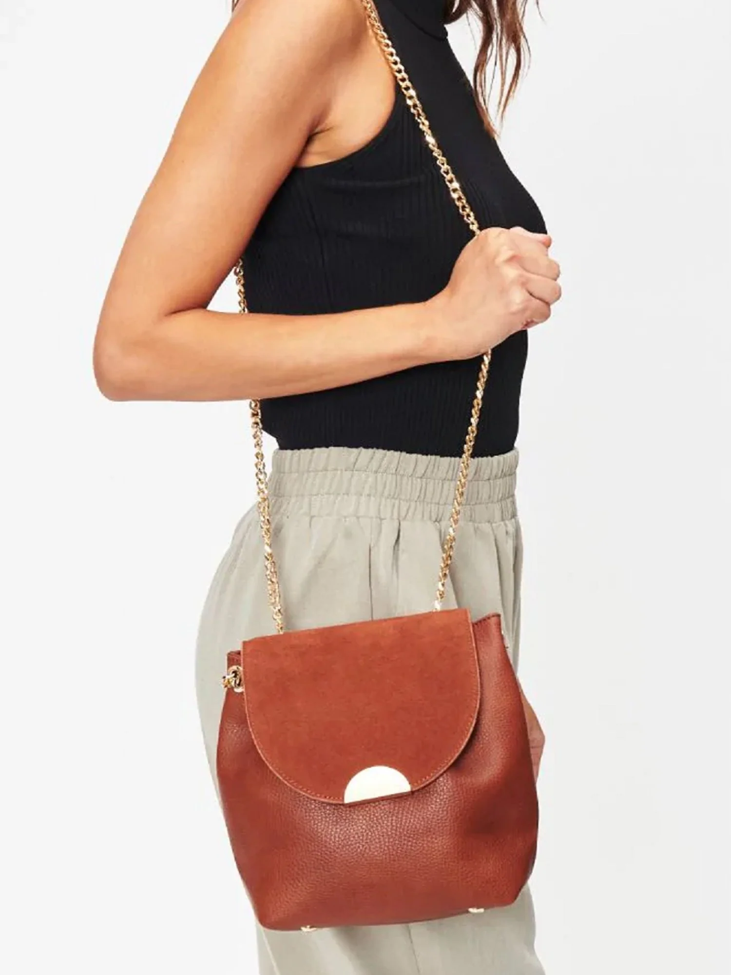 Suede Front Flap Crossbody Bag - Moda Luxe - Image 6