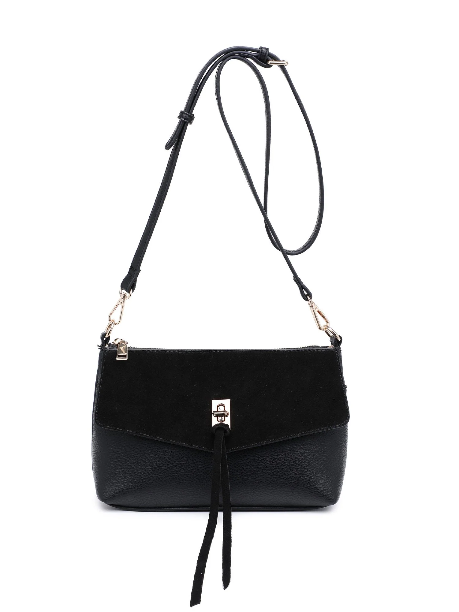 Moda Luxe Suede Front Turnlock Crossbody - Brands We Love