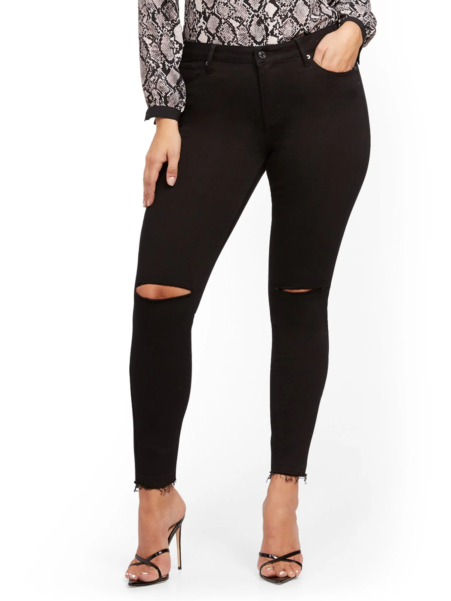 Sunday Mid-Rise Super-Skinny Jeans - Black - Image 2