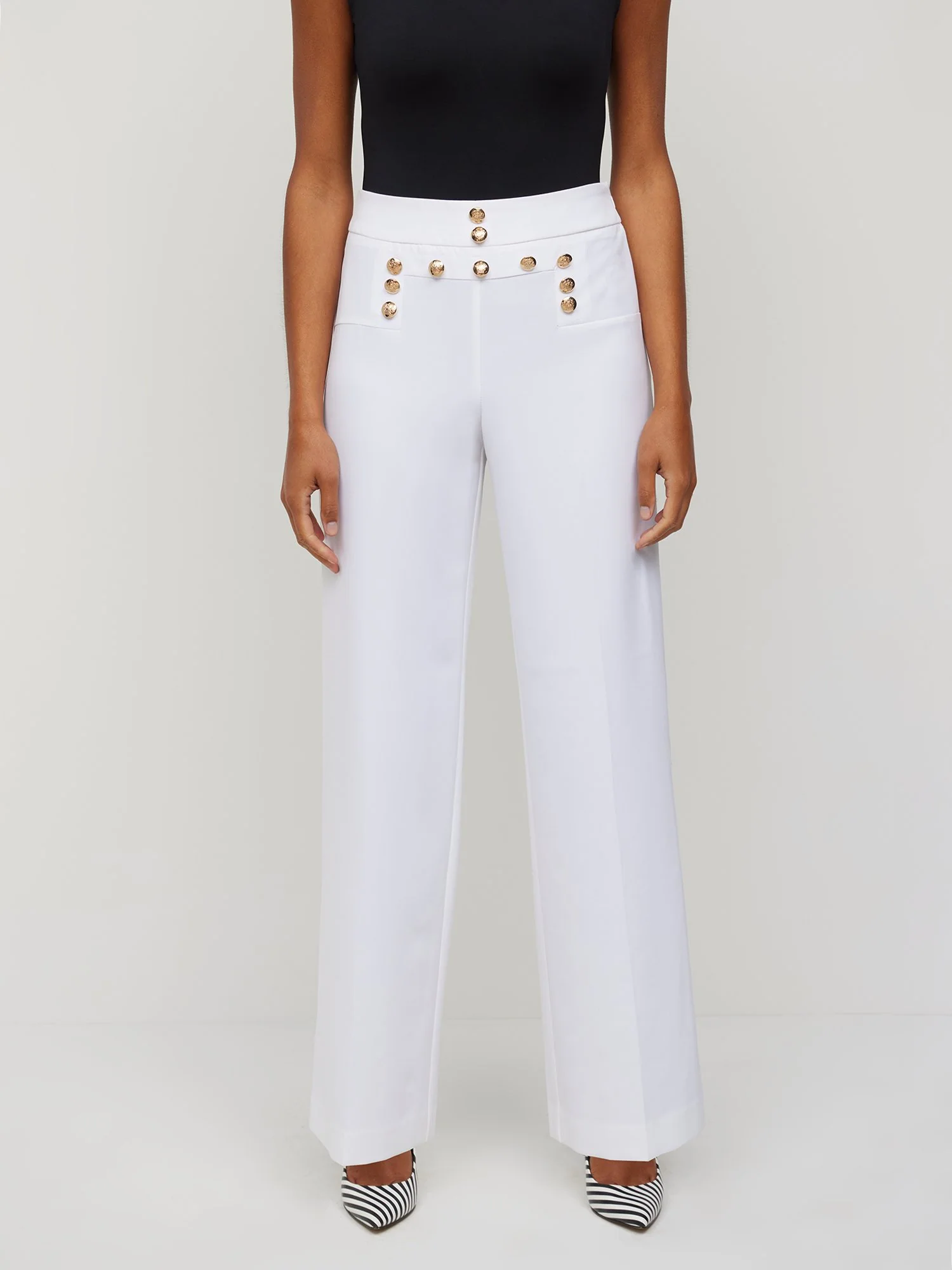 Super High-Waisted Button-Front Sailor Wide-Leg Pant - Image 4