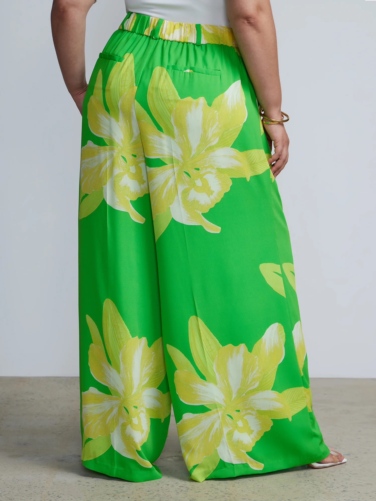 Super Wide High Rise Floral Palazzo Pants - Image 3