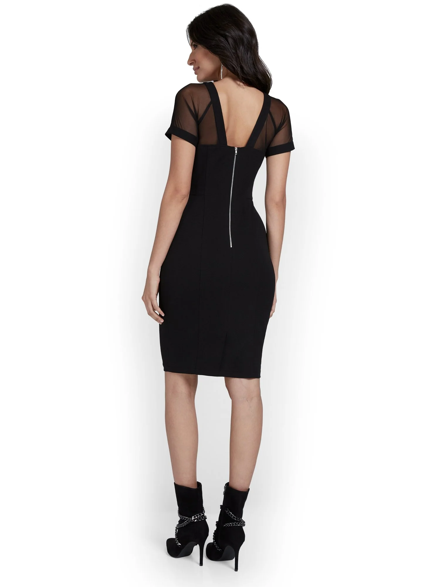 Sweetheart-Neck Illusion Dress - Image 3