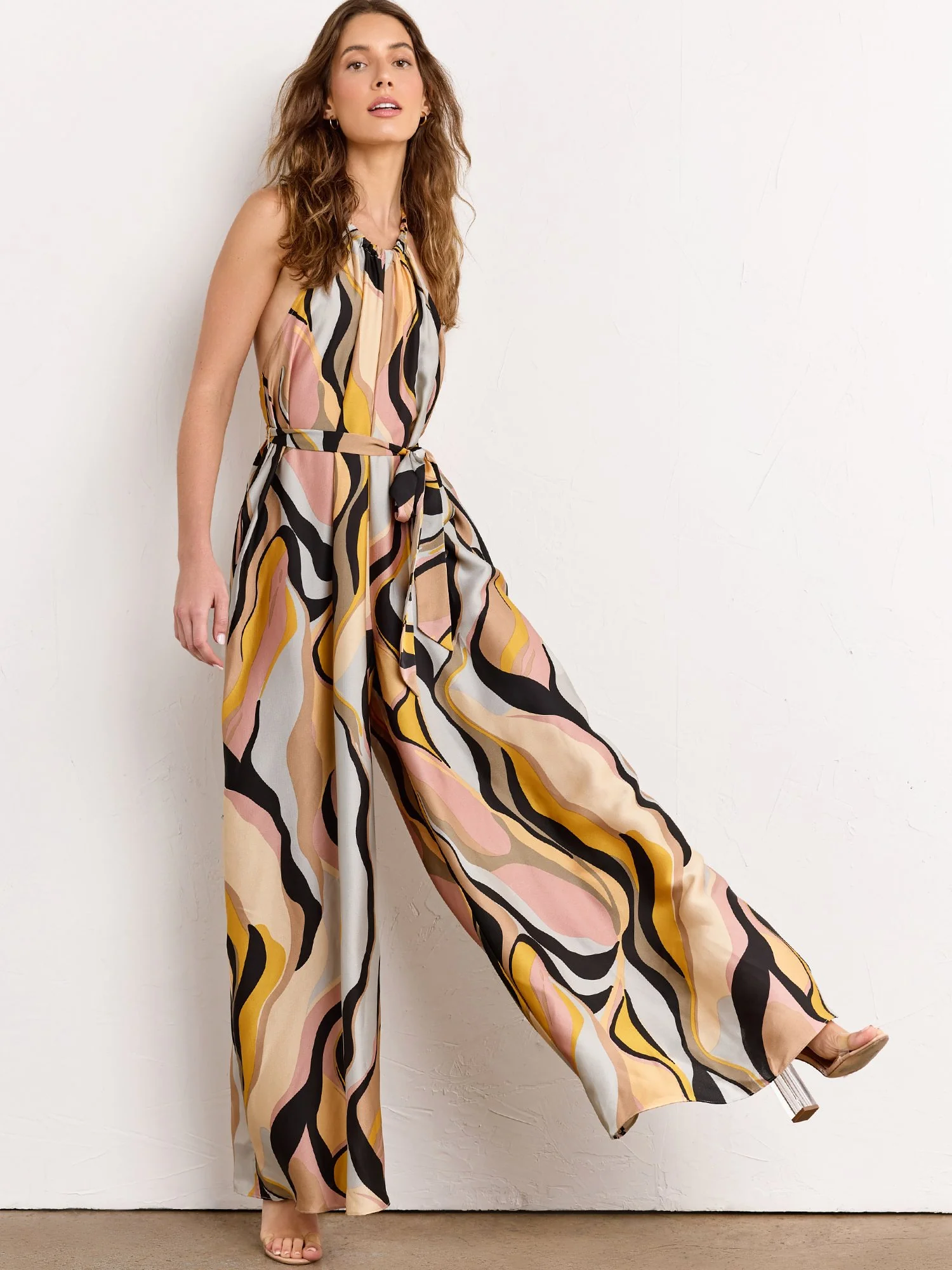 Aakaa Swirl Print Halter Jumpsuit - Brands We Love - Image 4