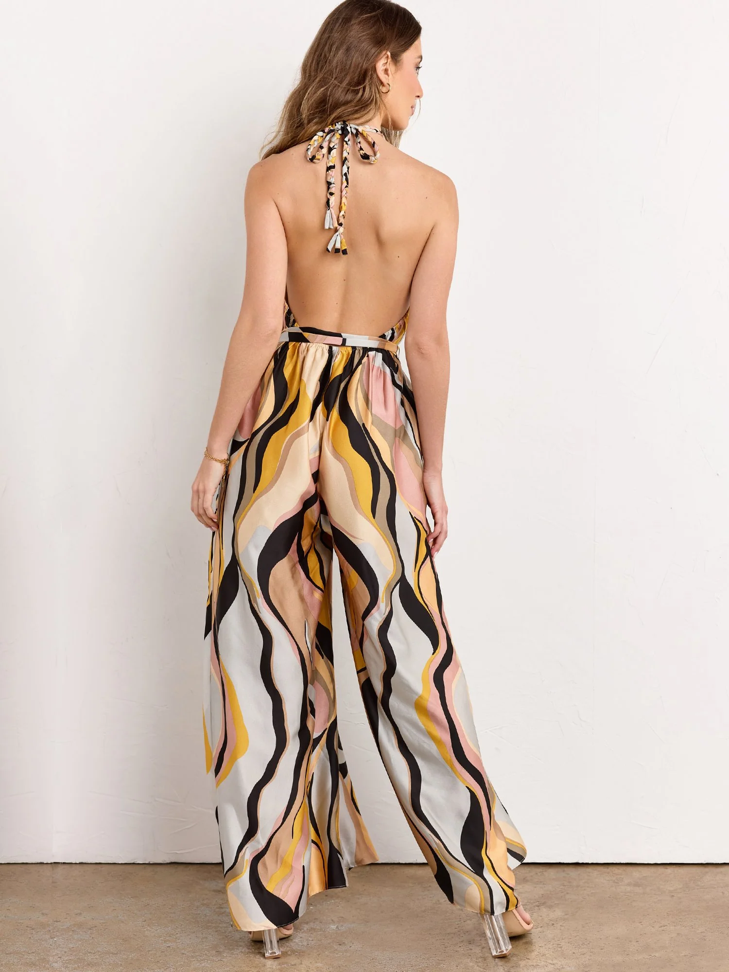 Aakaa Swirl Print Halter Jumpsuit - Brands We Love - Image 5