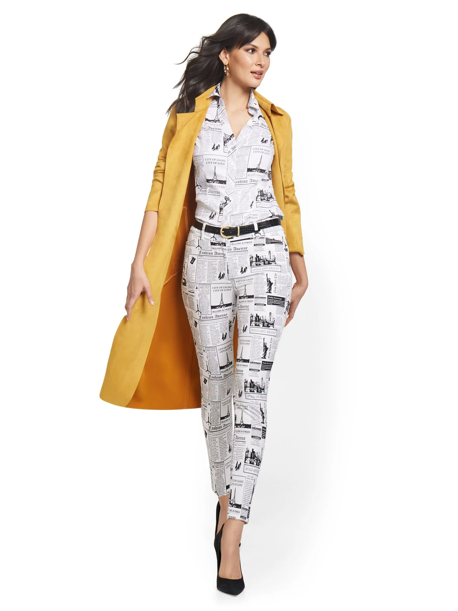 Tall Audrey High-Waisted Ankle Pant - Newspaper-Print - Image 3