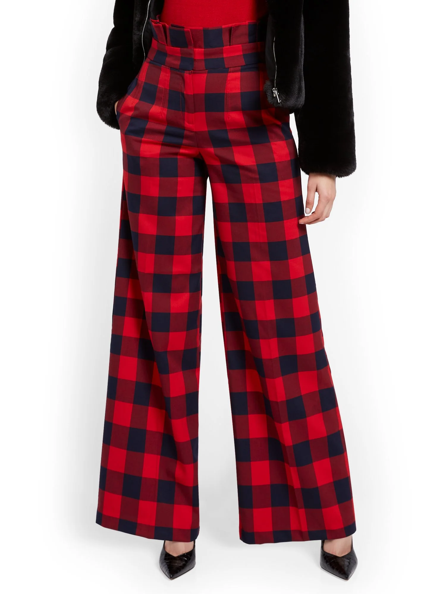Tall Buffalo Check Paperbag-Waist Pant - Image 2