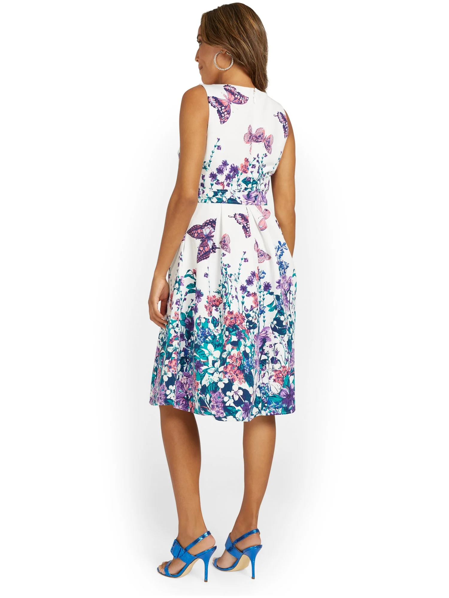 Tall Butterfly-Print Flare Dress - Image 3