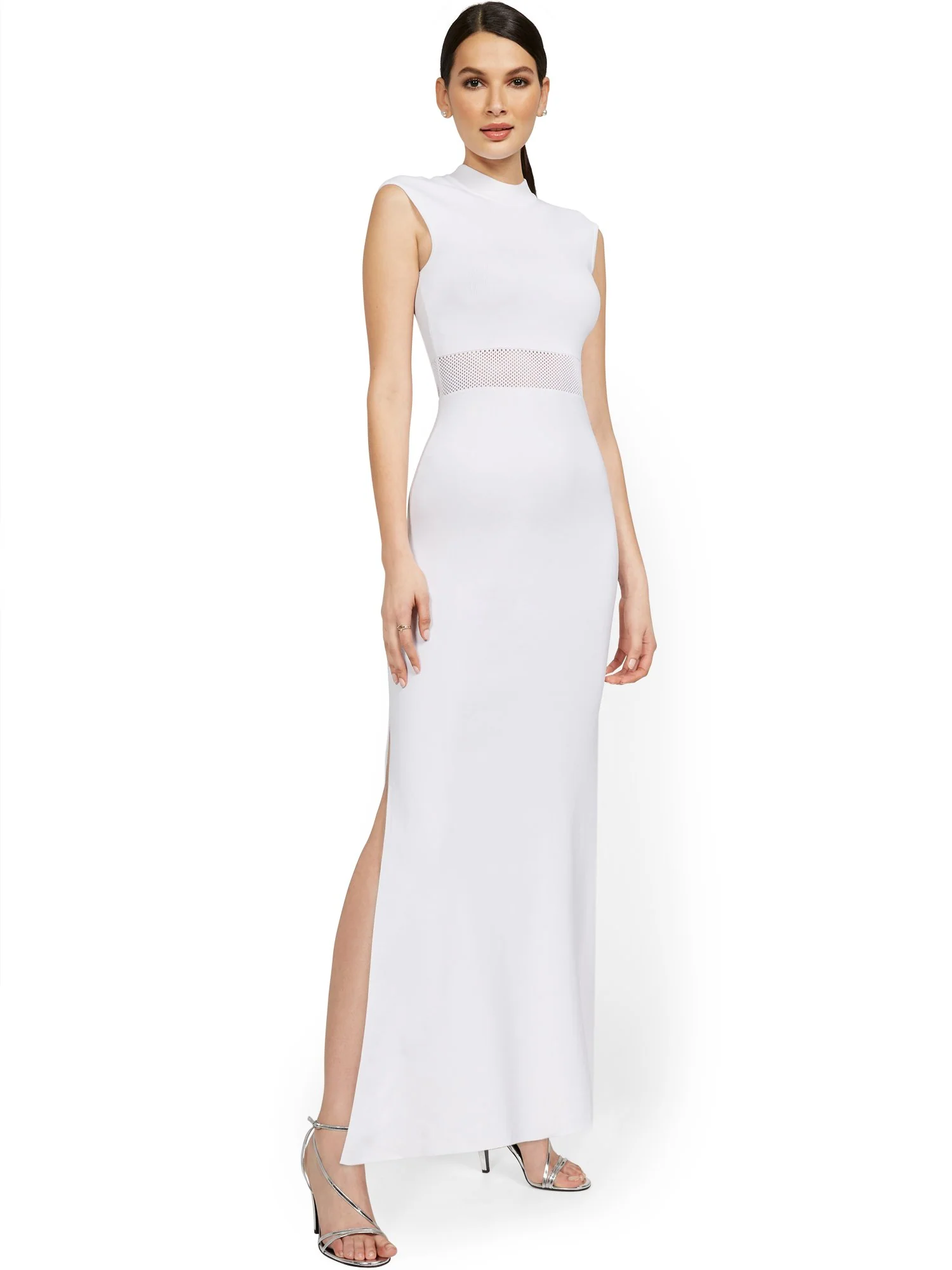 Tall Cap-Sleeve Slit-Leg Maxi Sweater Dress - Image 2